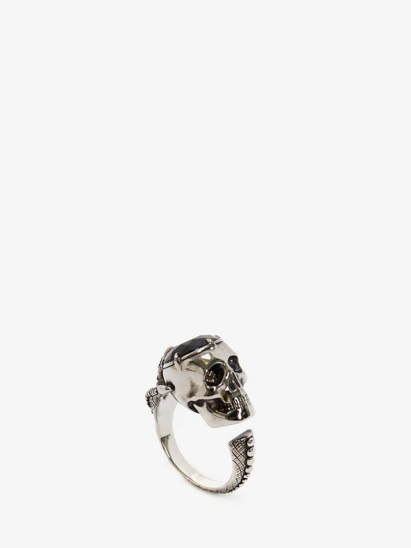 Alexander McQueen Men's Victorian Skull Ring in Antique Silver outlook