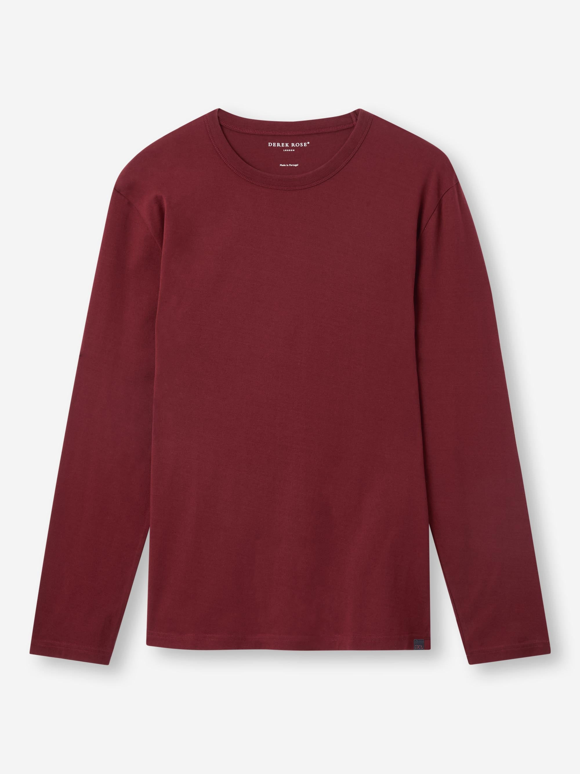 Men's Long Sleeve T-Shirt Barny Pima Cotton Burgundy - 2