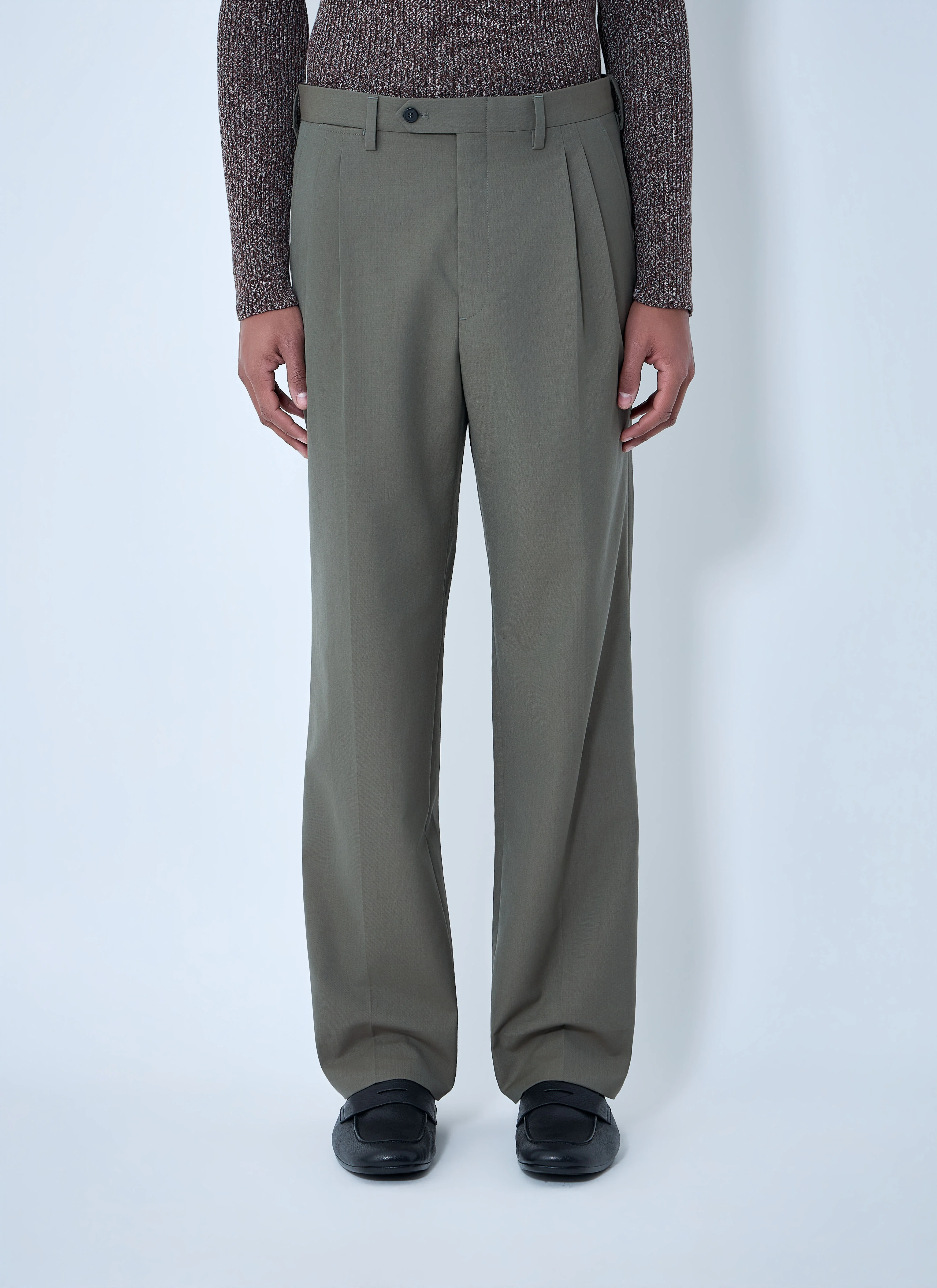 Wide-Leg Wool Pants - 1