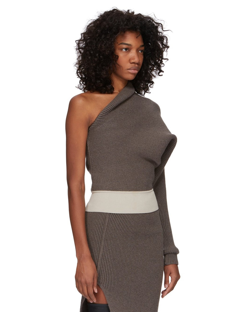 Rick Owens One-shoulder cashmere-blend top outlook