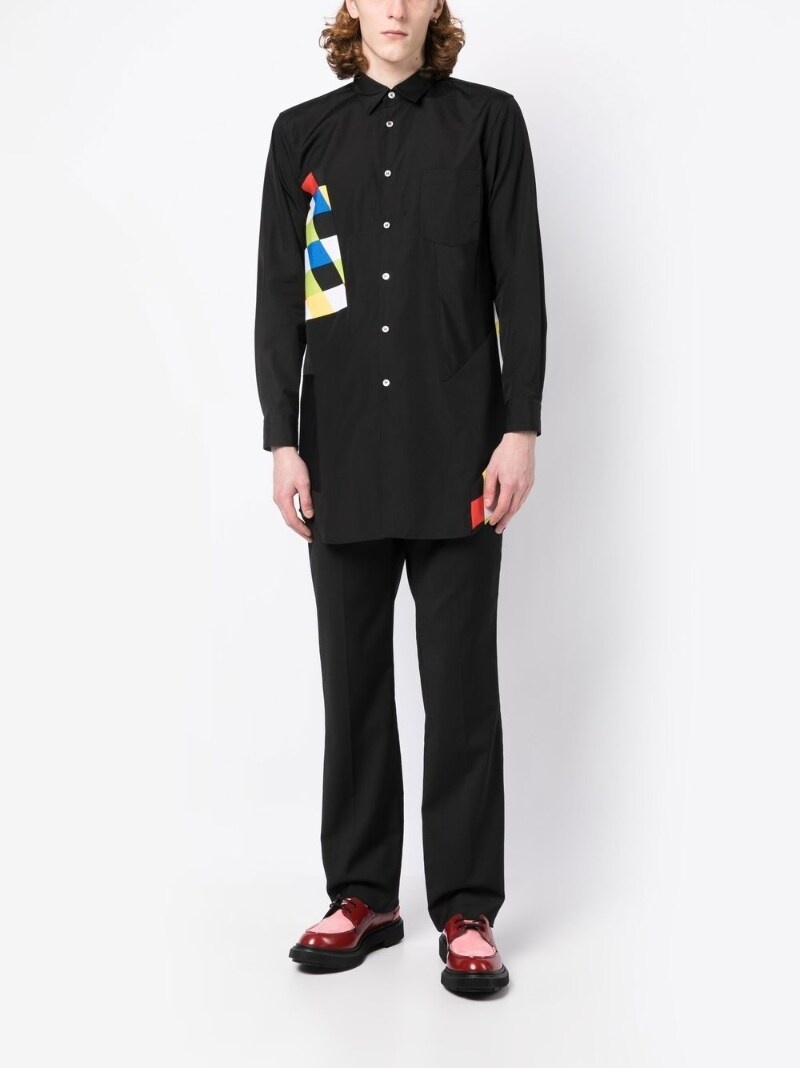 geometric-pattern printed shirt - 3