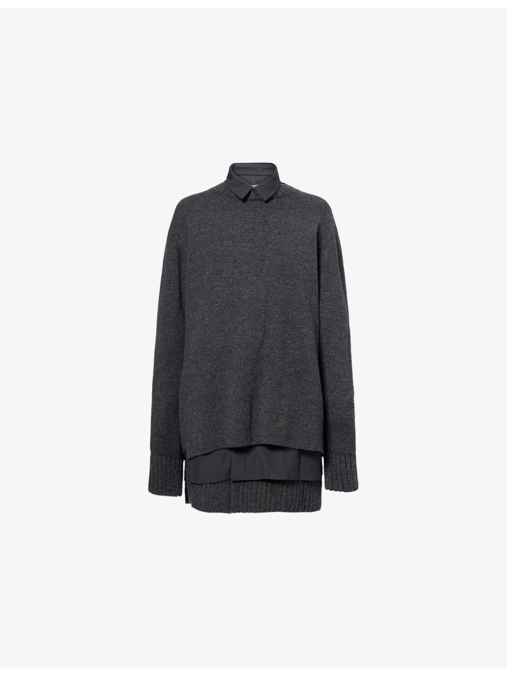 Suiting Wool Knit Jumper Dress - 1