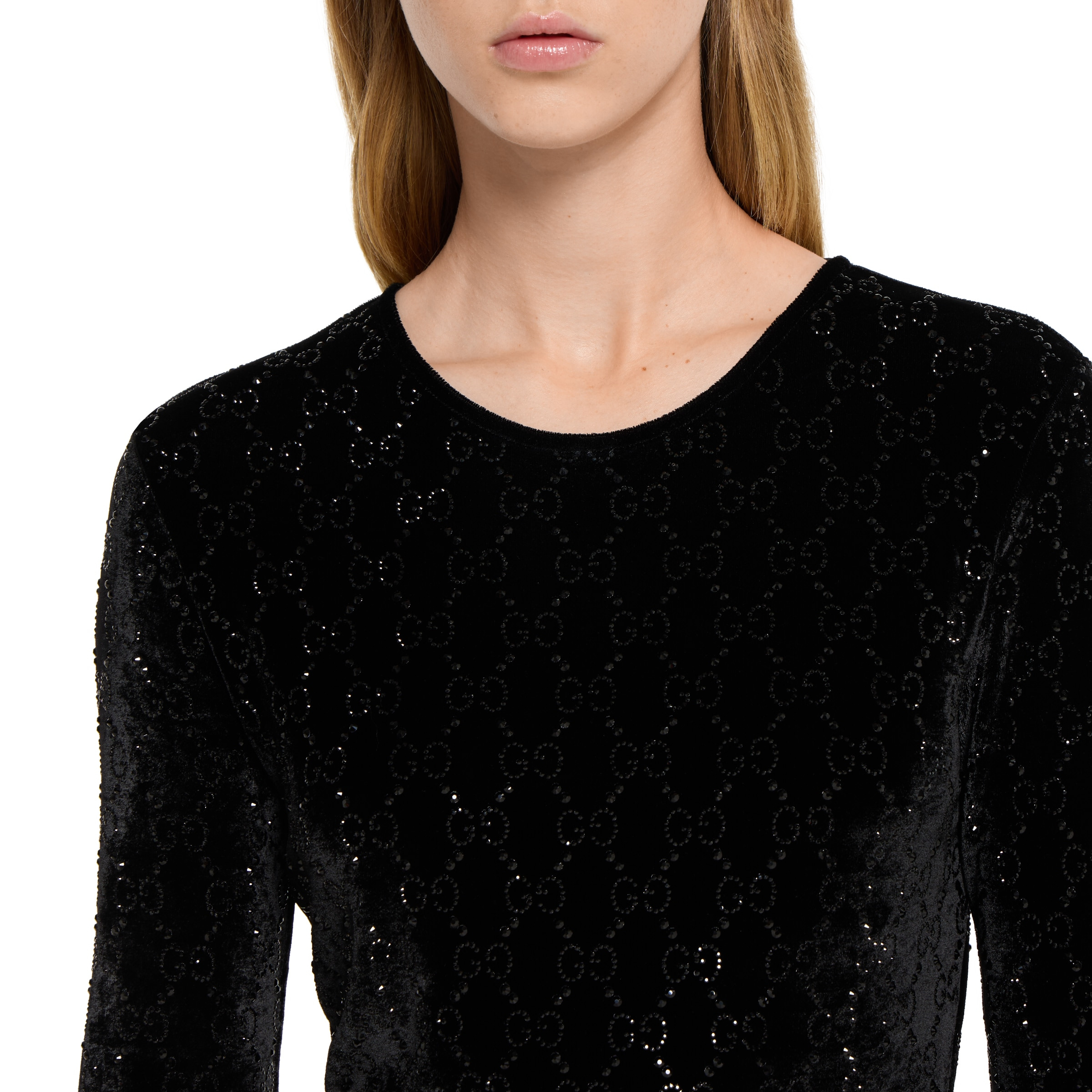 Embroidered stretch chenille top - 5