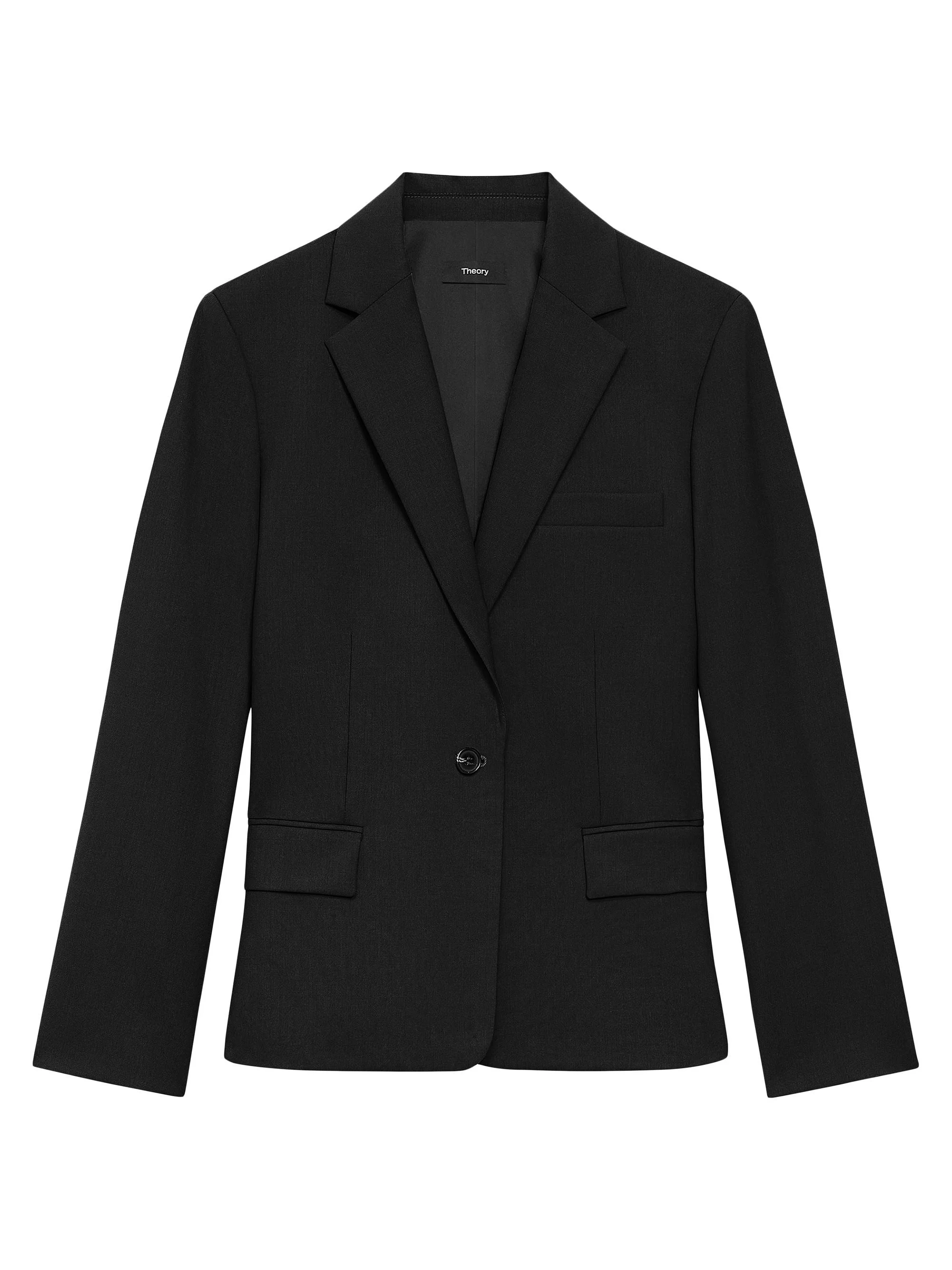 Women's Slim-Fit One-Button Blazer - Black - 1