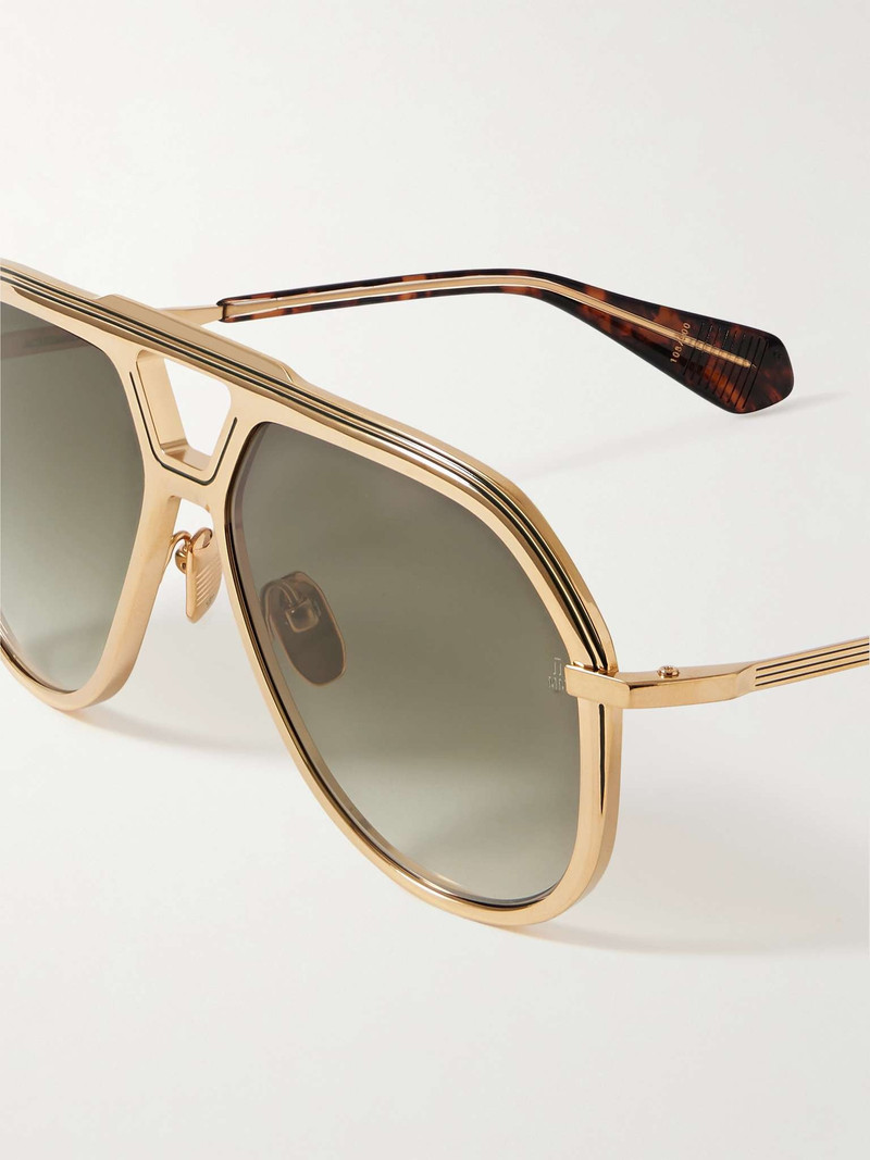 JACQUES MARIE MAGE Lockheed Aviator-Style Gold-Tone and Tortoiseshell Acetate Sunglasses outlook
