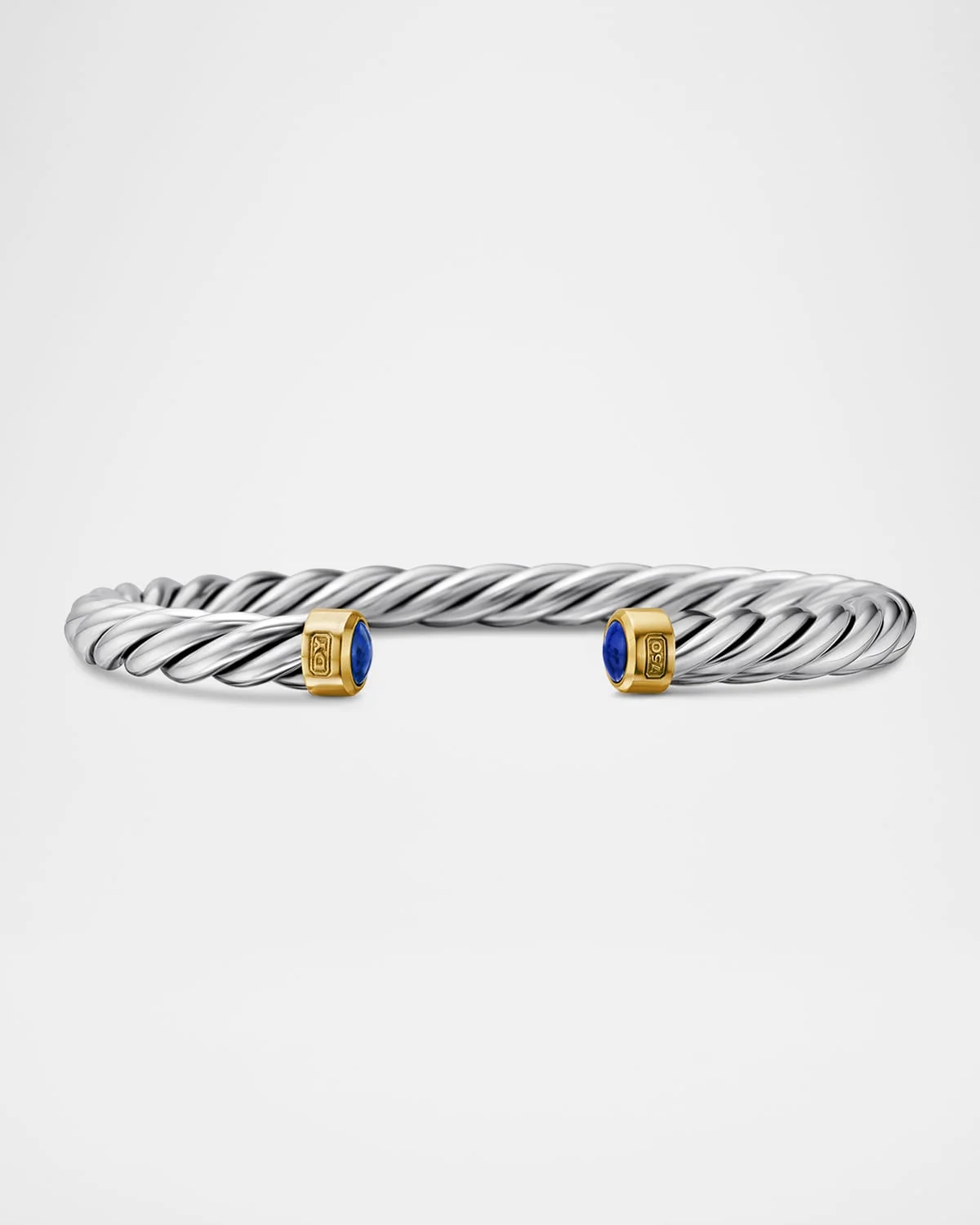 6mm Men's Cable Cuff Bracelet in Silver - 1