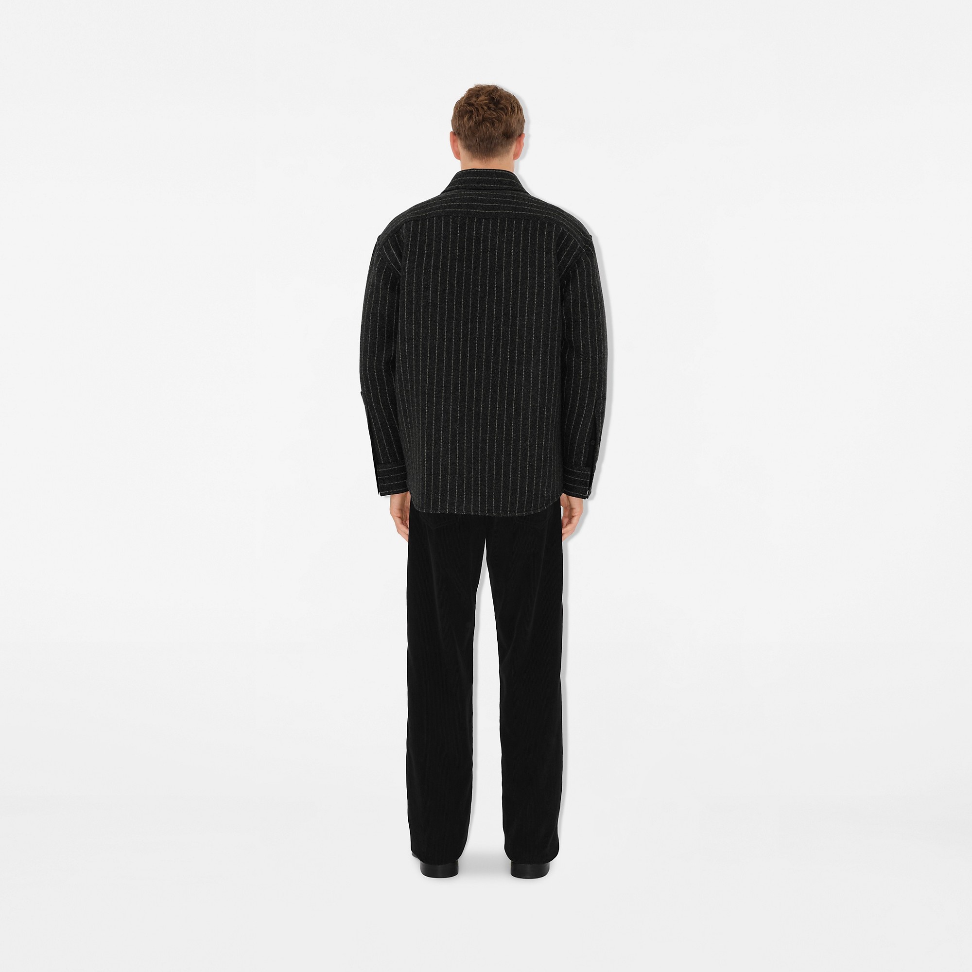 Pinstriped Wool Blend Shirt - 4