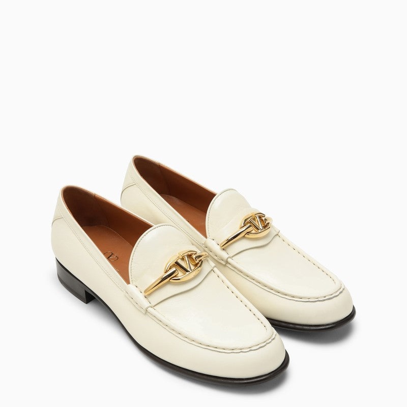 Valentino Garavani Ivory Leather Vlogo Signature Loafer Women - 2