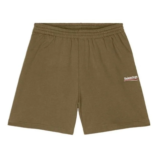 Balenciaga Political Campaign Sweat Shorts 'Khaki' 676137TKVI92463 - 1