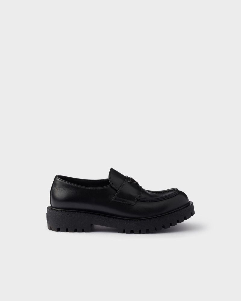 Brushed leather loafers - 1