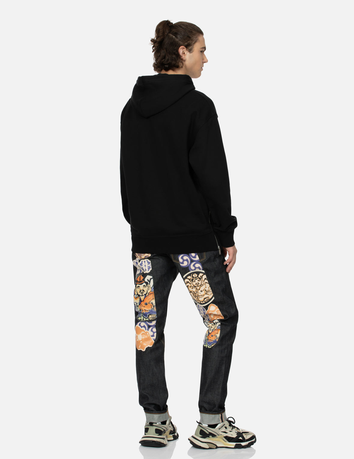 RHINESTONE SEAGULL RELAX FIT HOODIE - 4