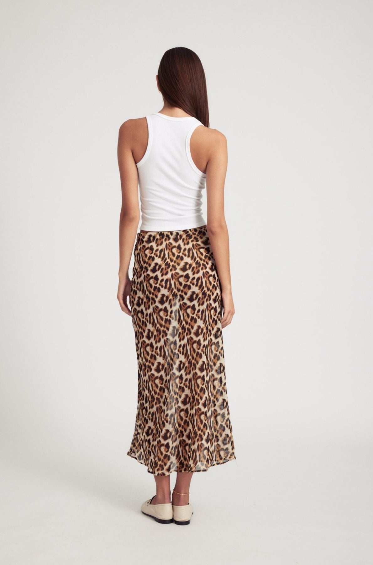 LEOPARD SILK BIAS MAXI SKIRT - 4