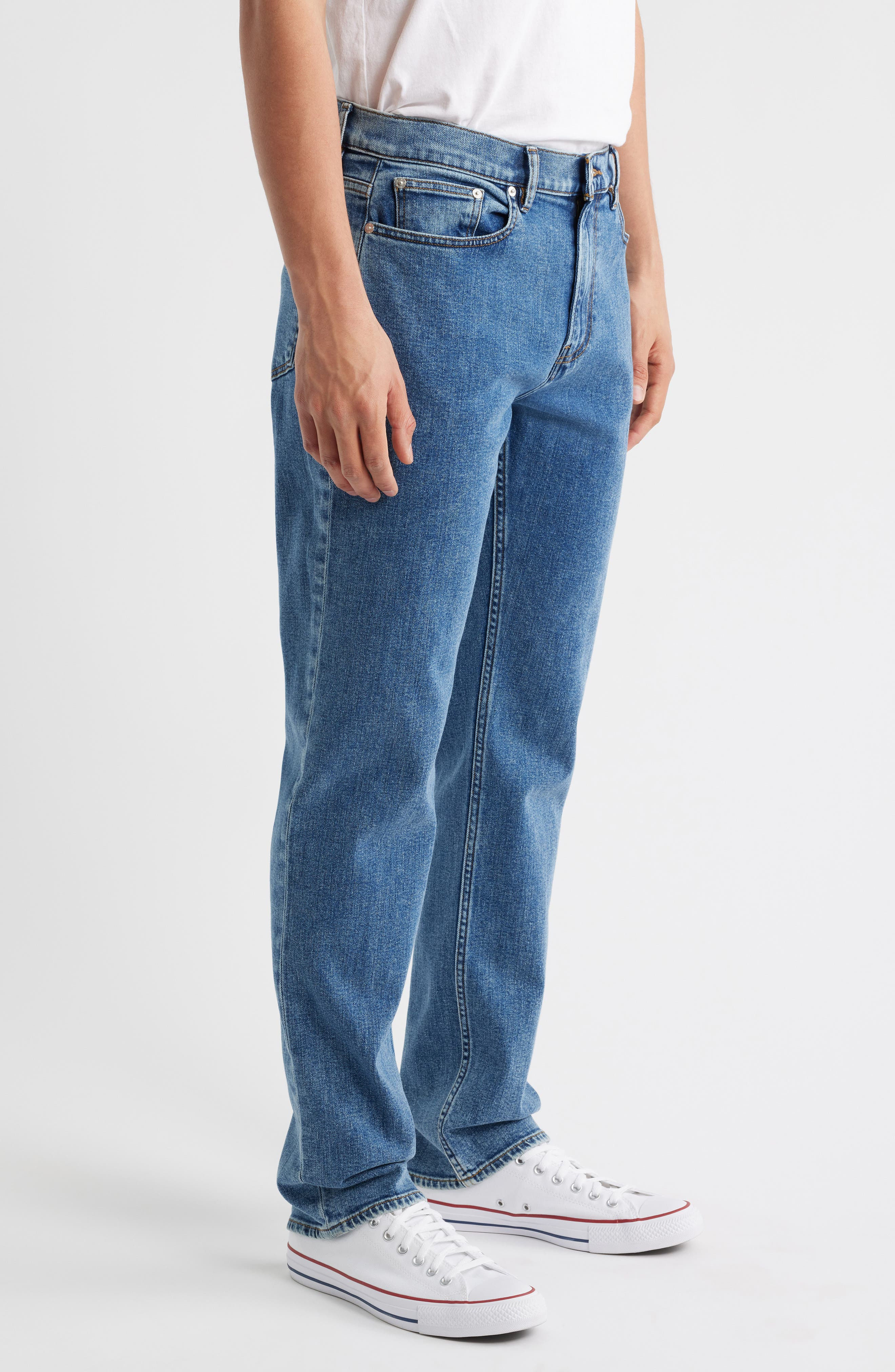 FRAME Modern Straight Leg Jeans in Blue Lake at Nordstrom - 3