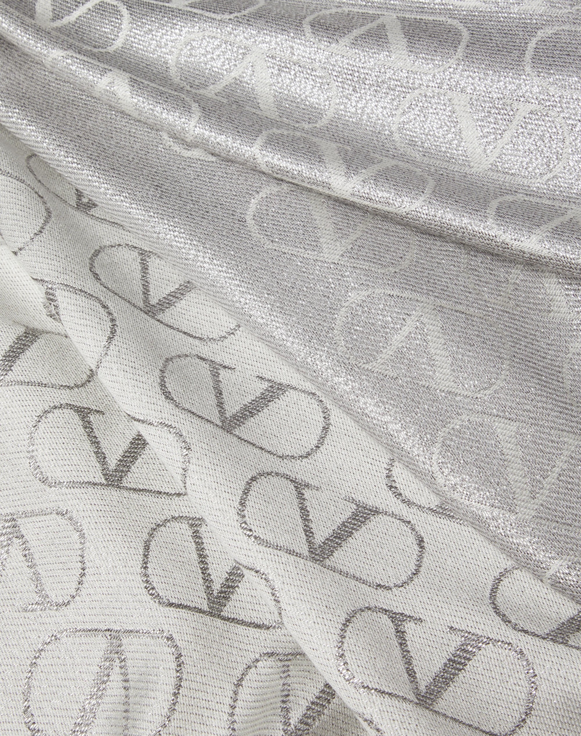 VLOGO SIGNATURE JACQUARD SHAWL IN SILK, CASHMERE AND LUREX 140X140 - 3
