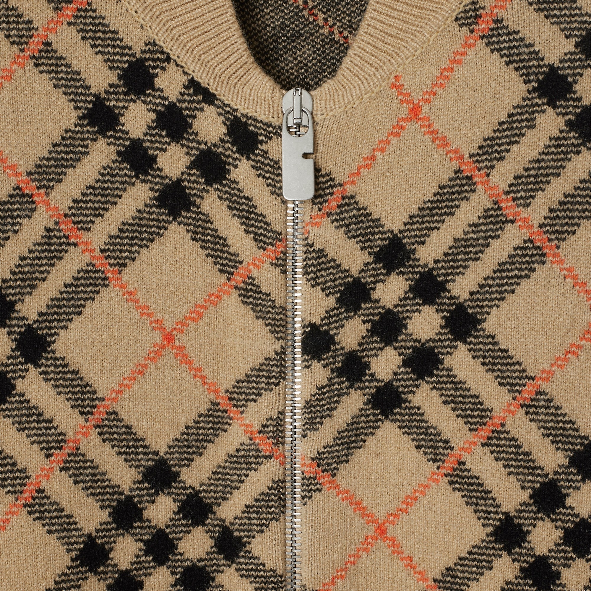 Check Cashmere Bomber Jacket - 5