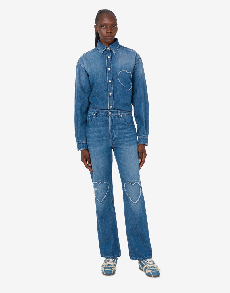 BLUE COTTON DENIM PANTS 1