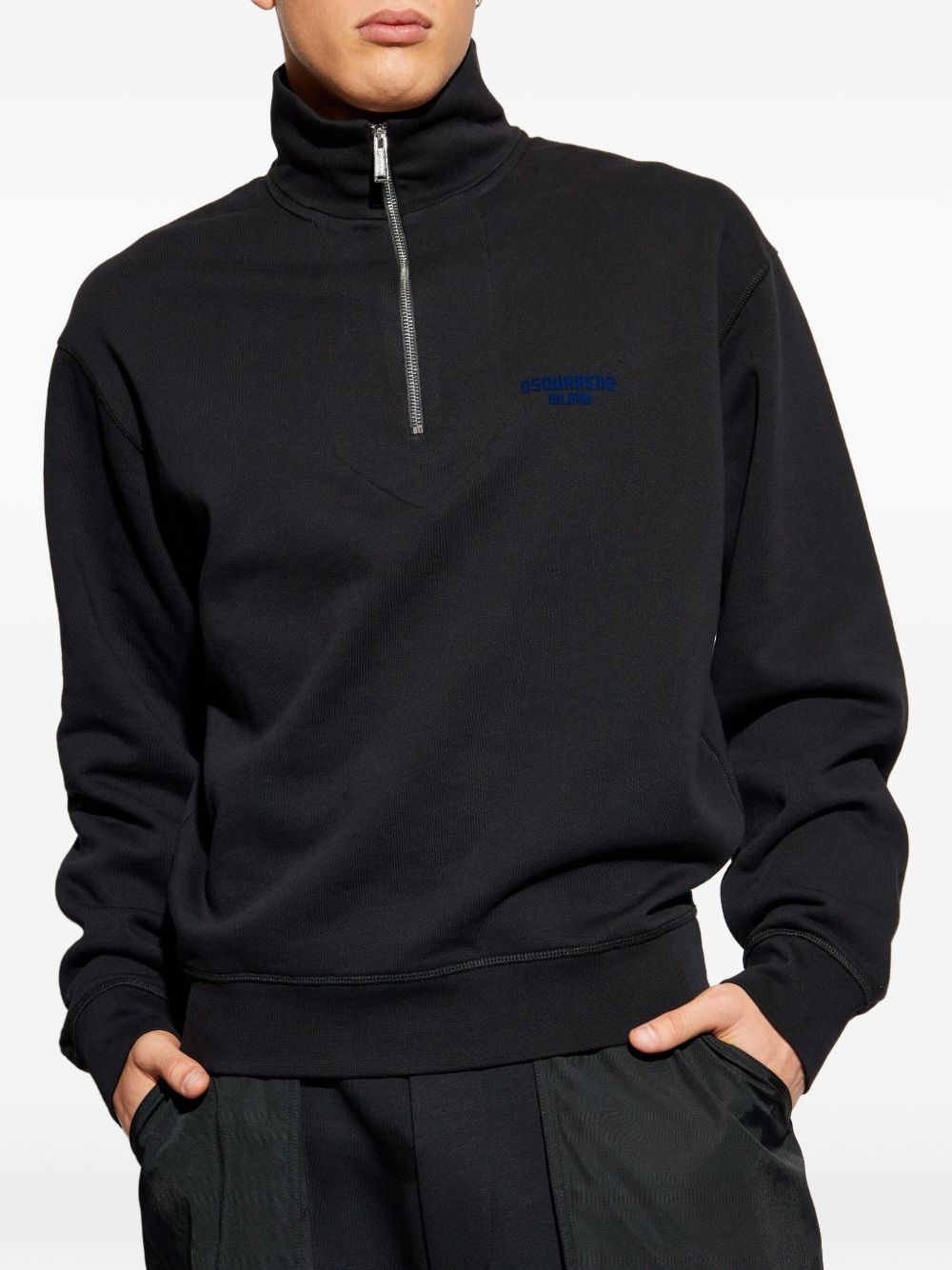 logo-embroidered zip-up sweatshirt - 3