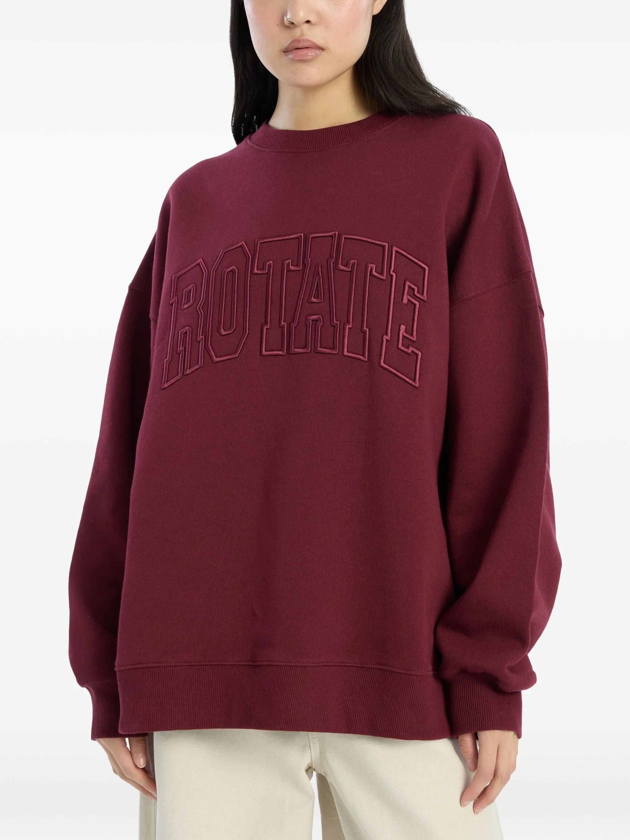 embroidered crew-neck sweatshirt - 4