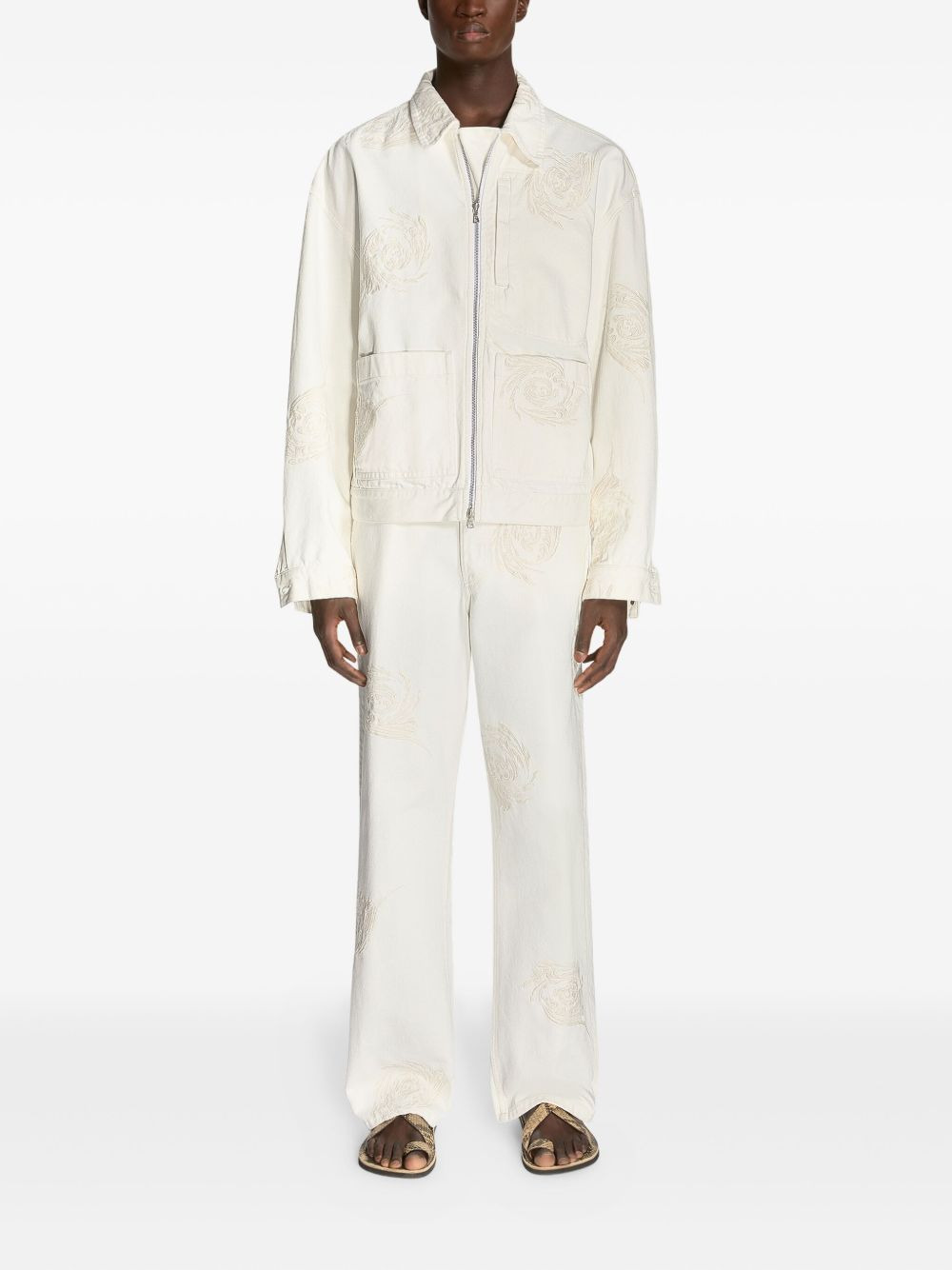 floral-embroidered jacket - 2