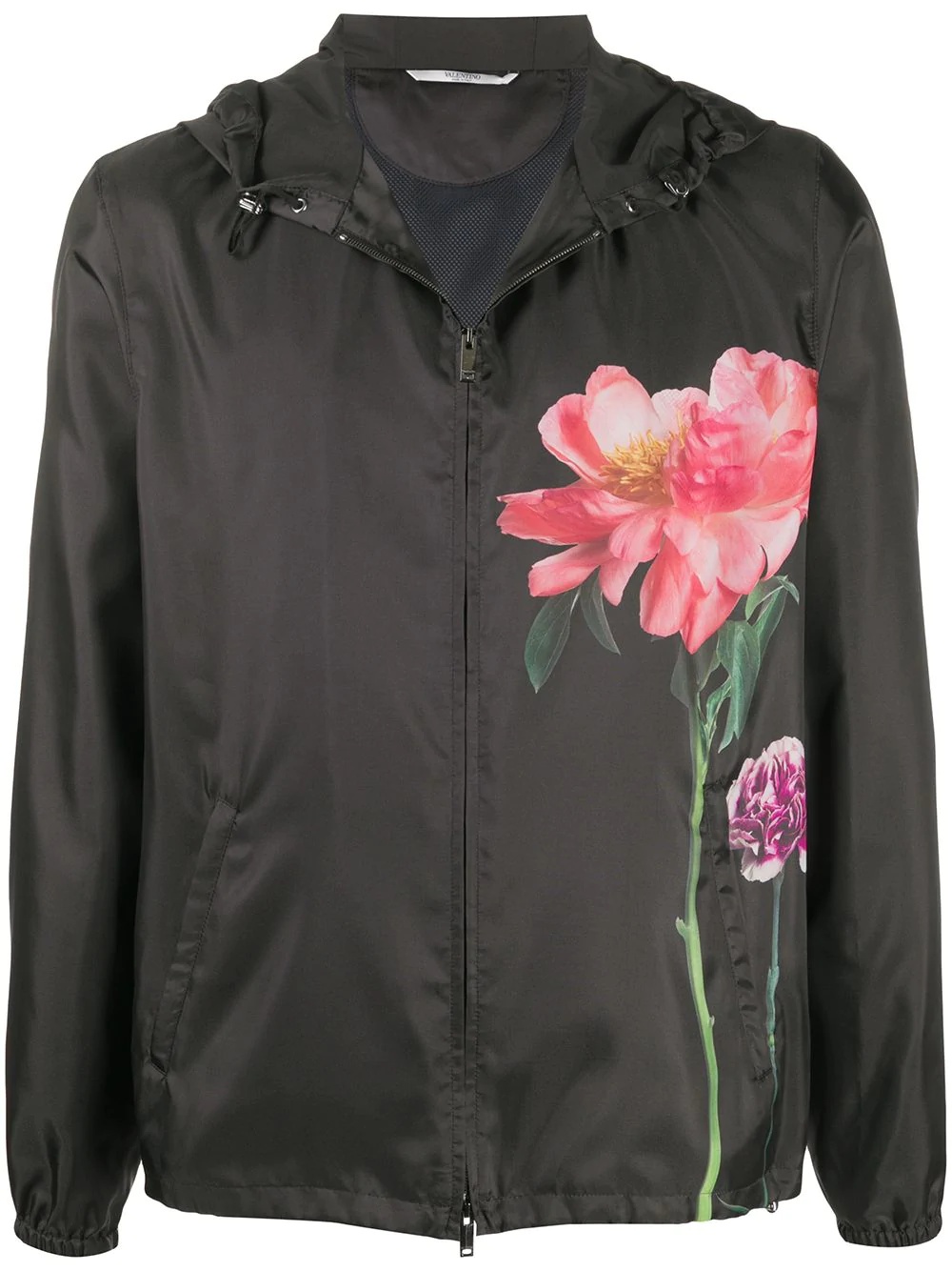 Flowersity print hooded jacket - 1