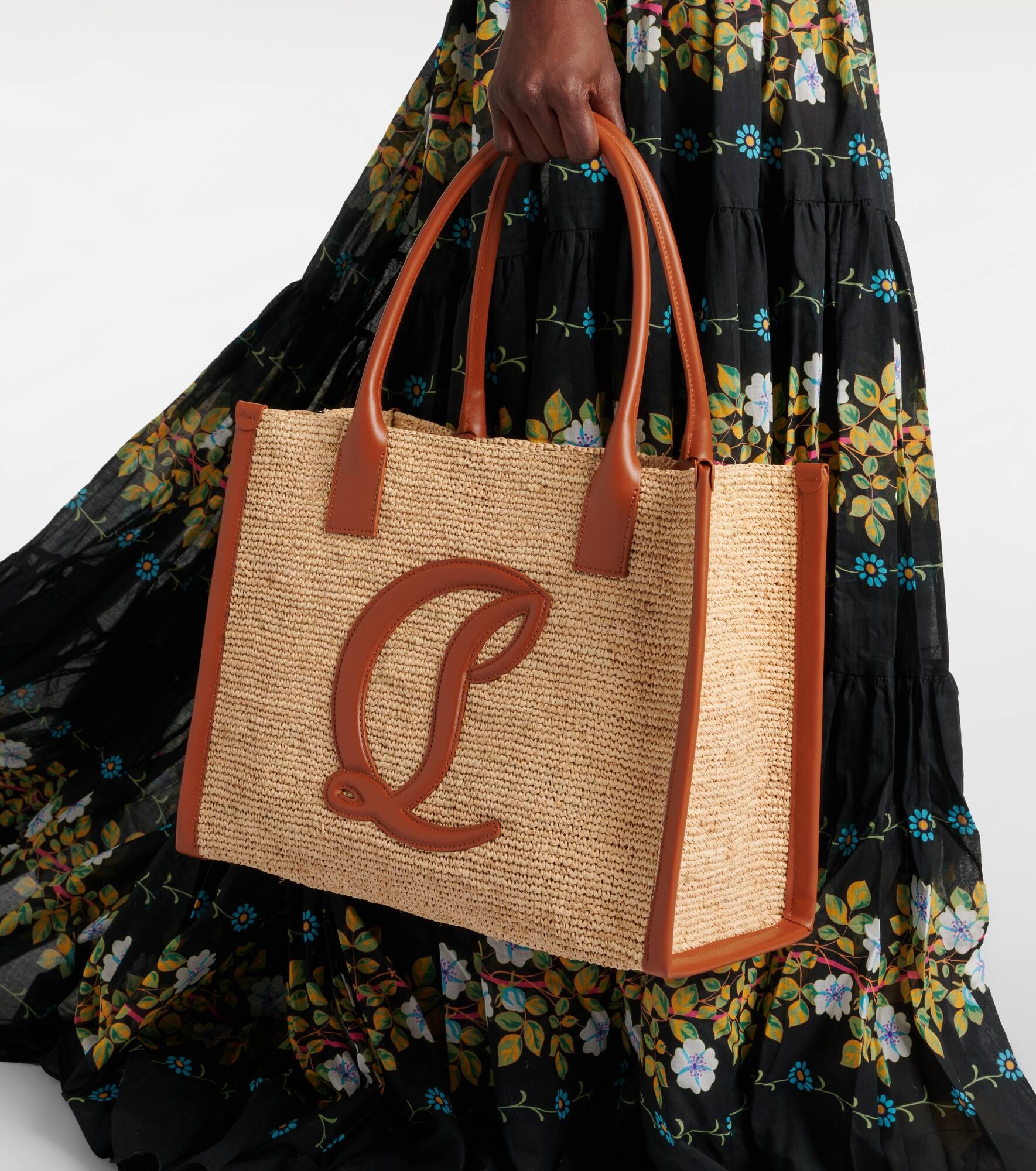 By My Side E/W Large raffia tote bag - 2