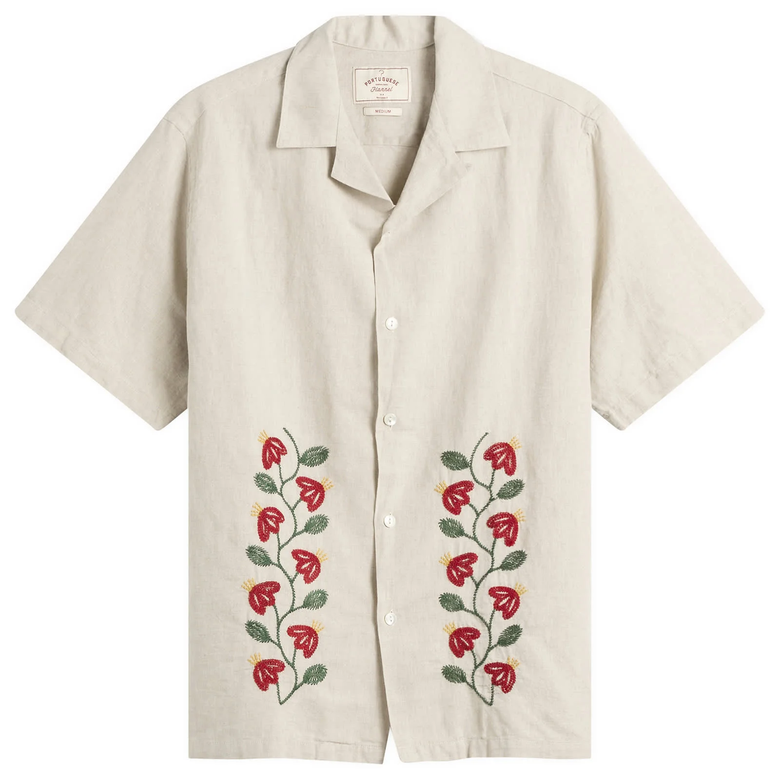 Portuguese Flannel Branch Embroidery Vacation Shirt - 1
