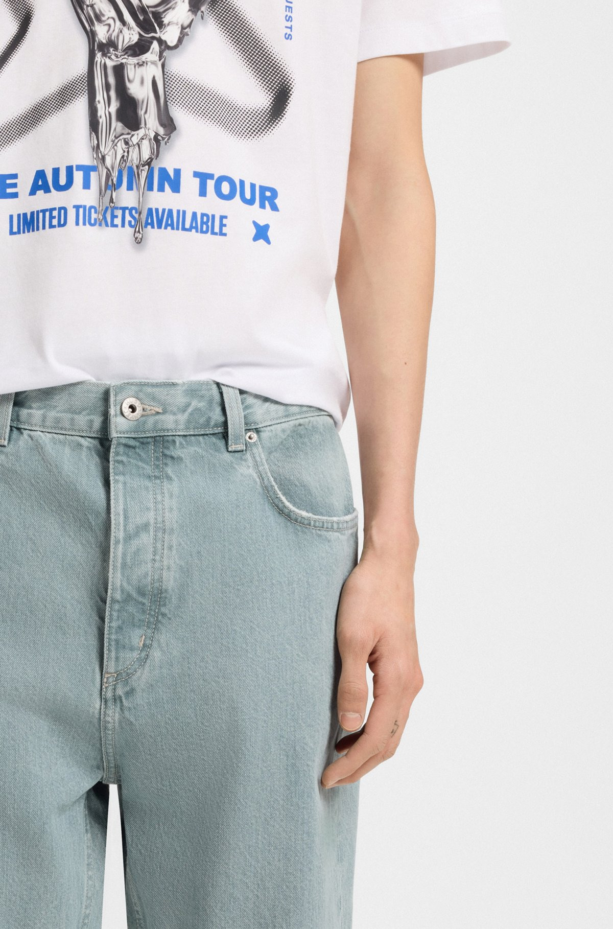 BAGGY-FIT JEANS IN BRIGHT-BLUE RIGID DENIM - 5