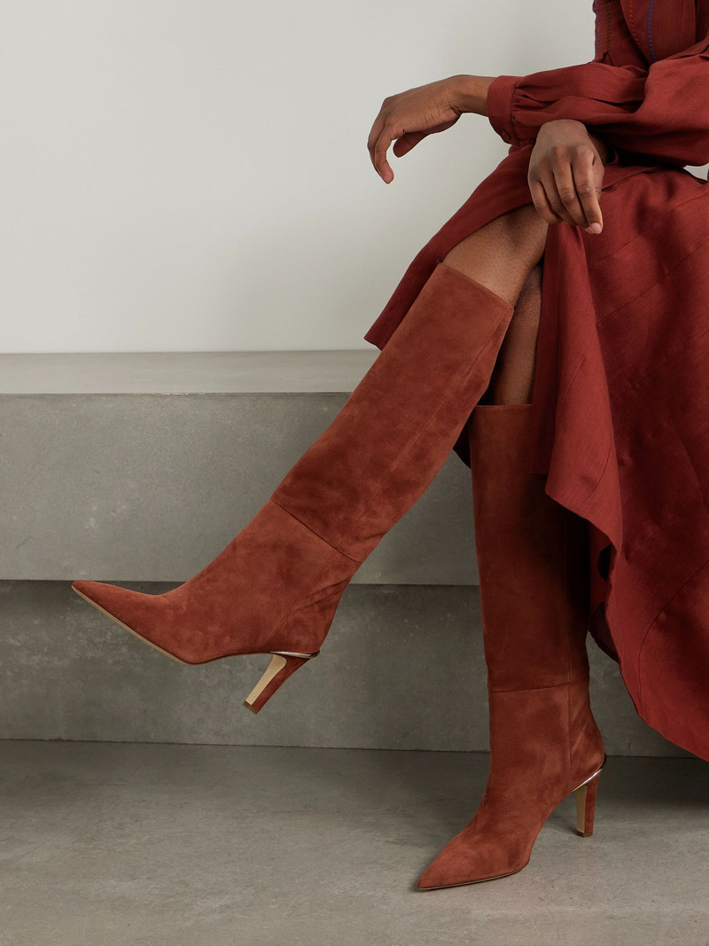 GABRIELA HEARST Aura suede knee boots Claret outlook
