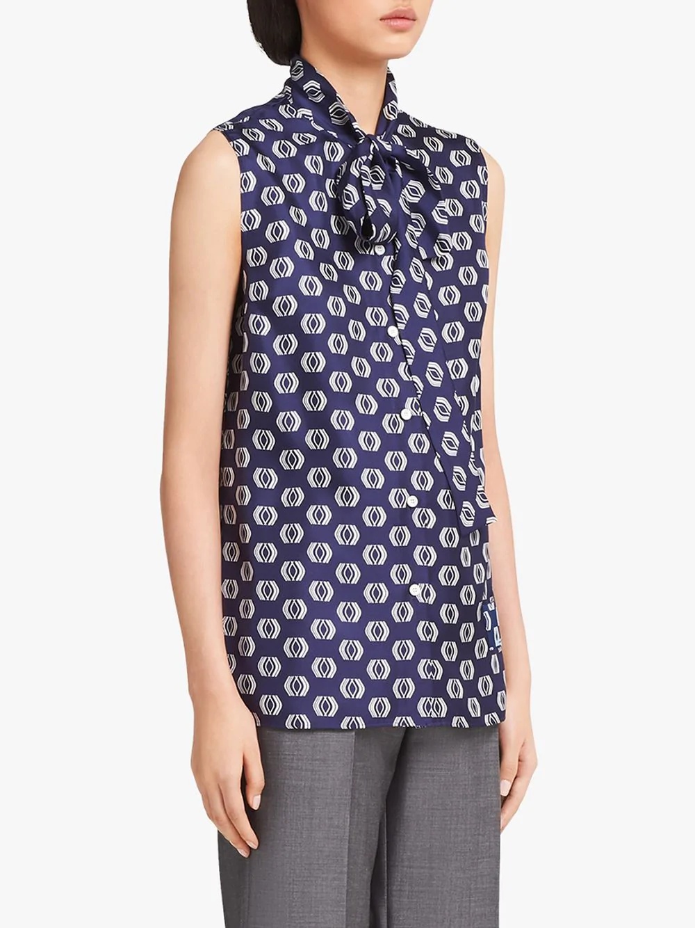 printed sleeveless blouse - 3