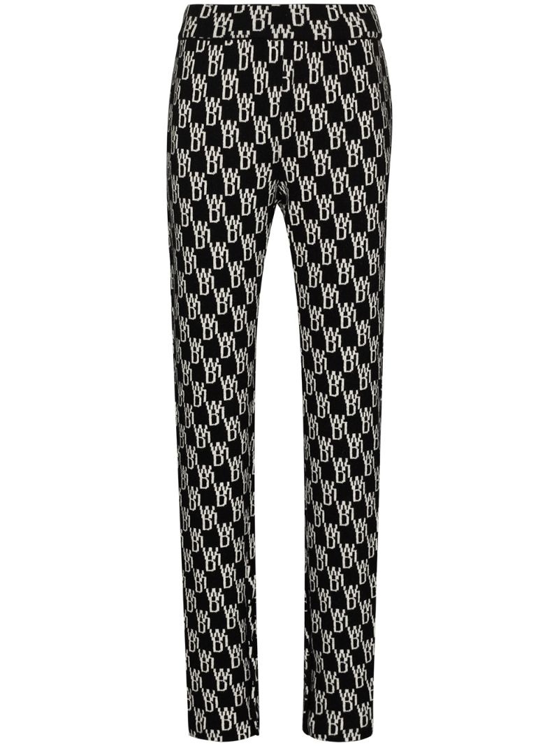 monogram knitted trousers - 1