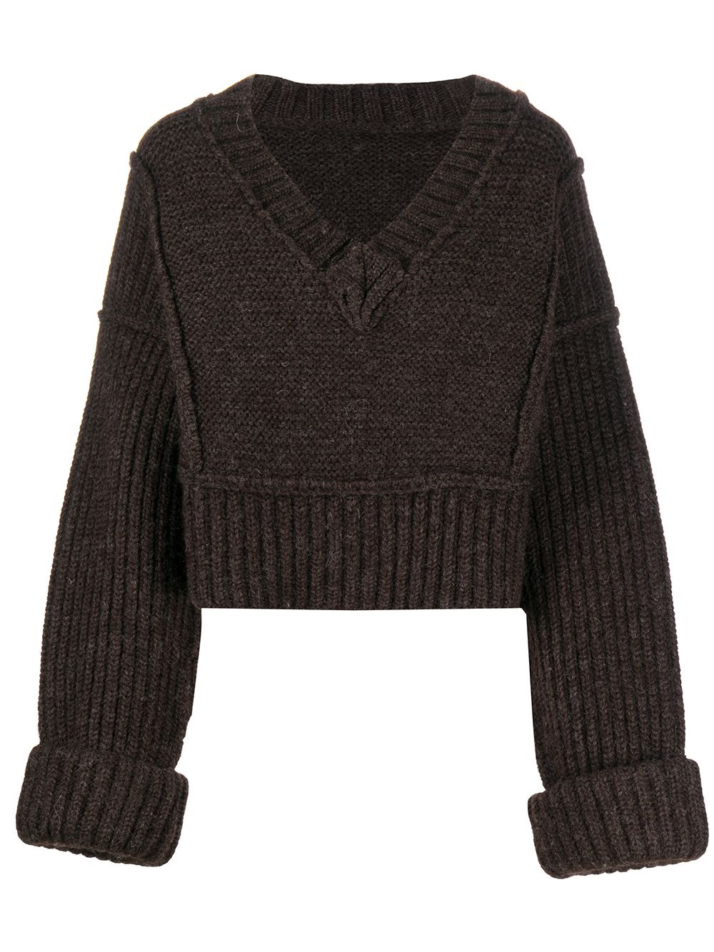 V-neck chunky knit jumper - 1