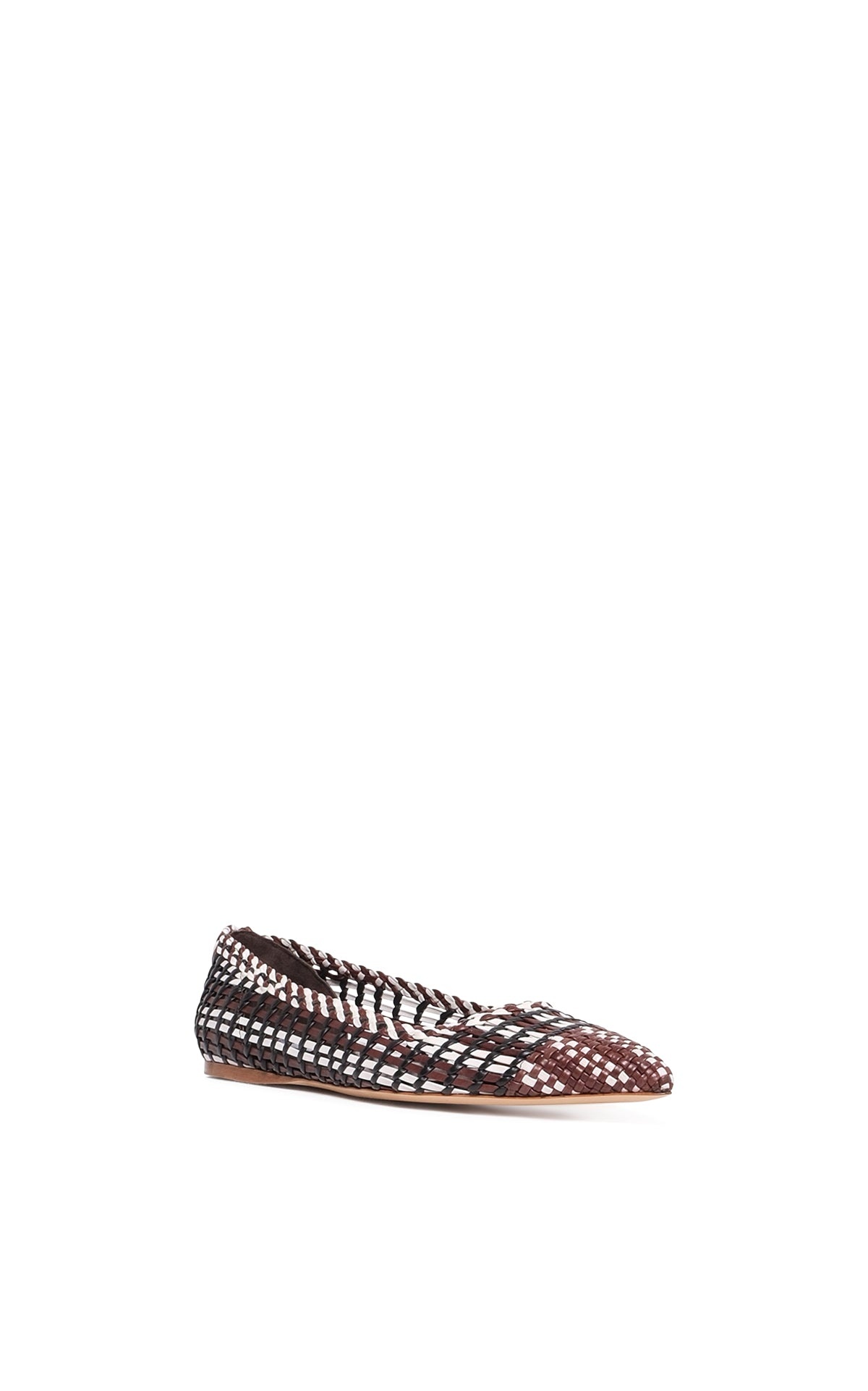 Aurora Braided Flat Shoe in Chocolate Multi Leather - 2