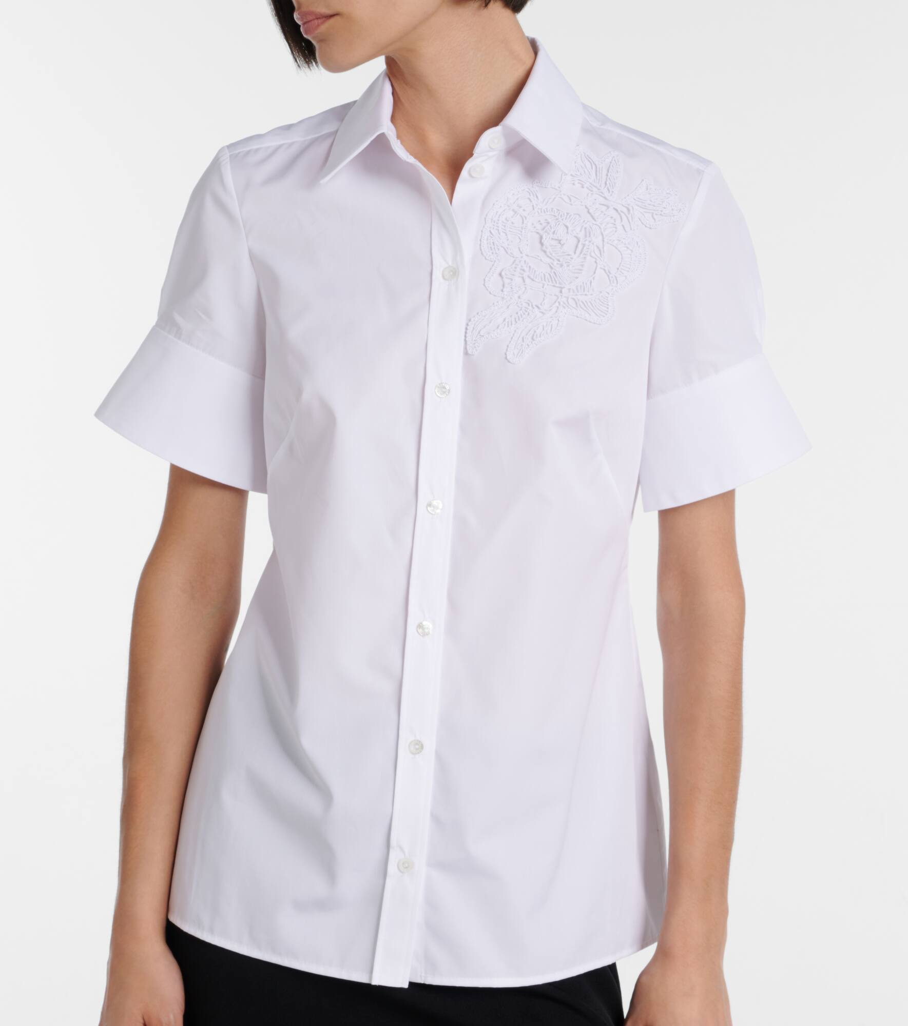 Embroidered cotton poplin shirt - 6