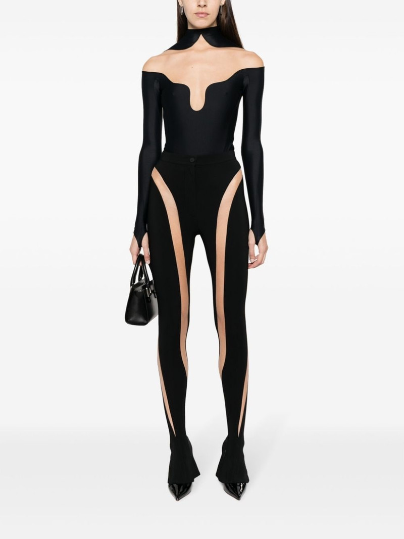 MUGLER sheer-panelled leggings outlook