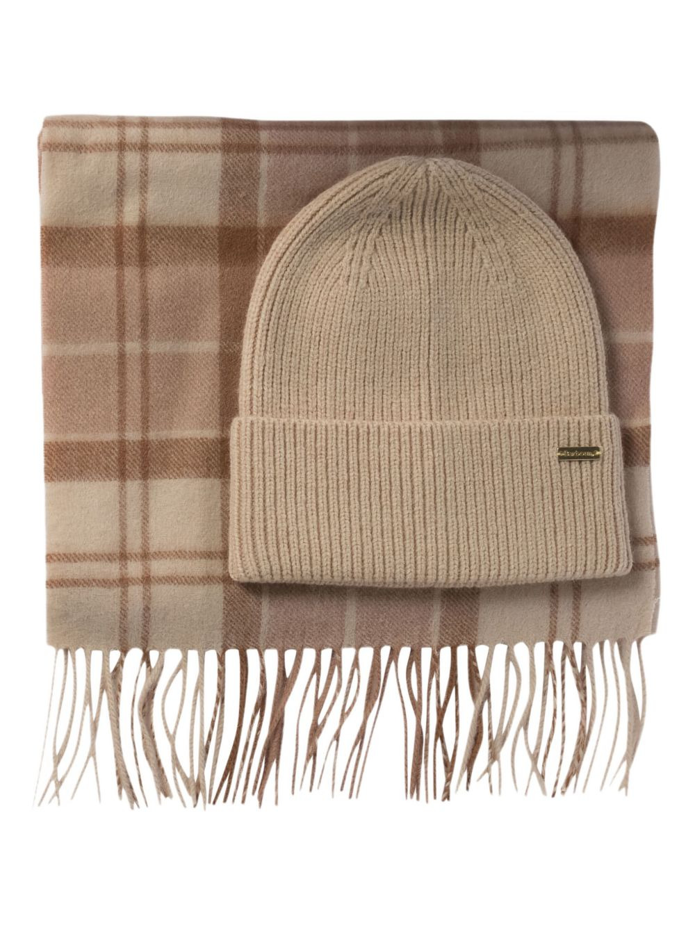 checked-pattern scarf set (set of two) - 1