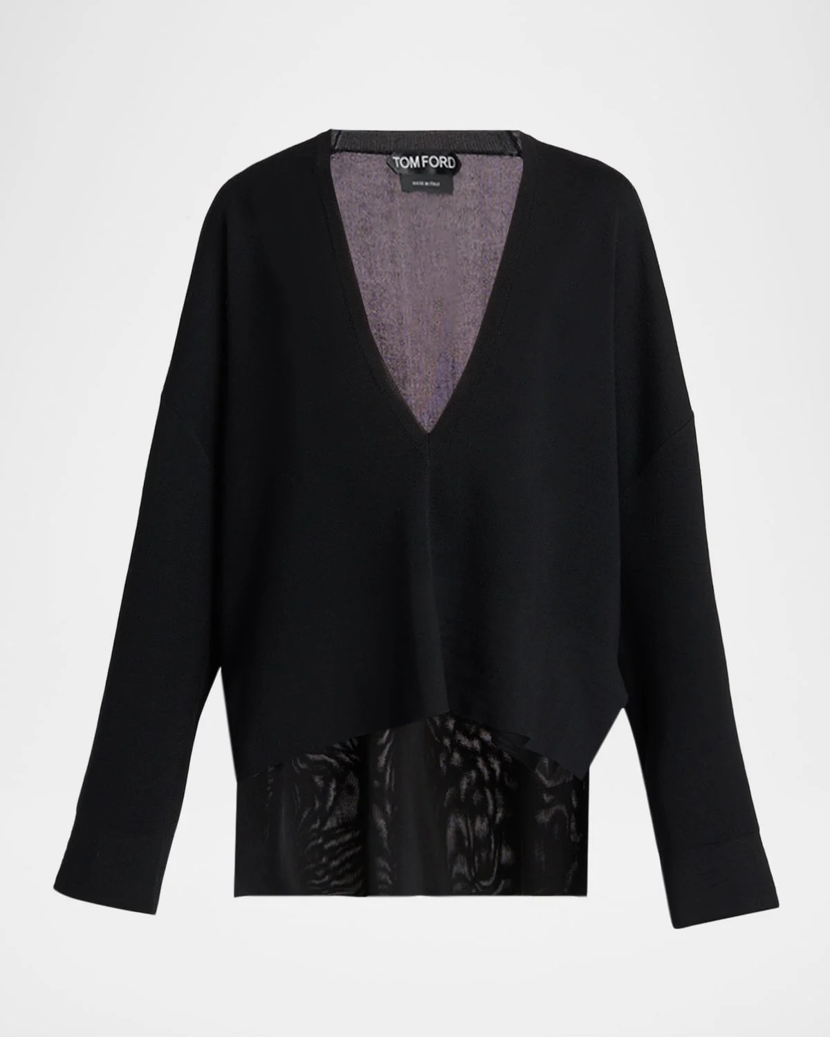 Fine Merino and Viscose V-Neck Sweater - 1
