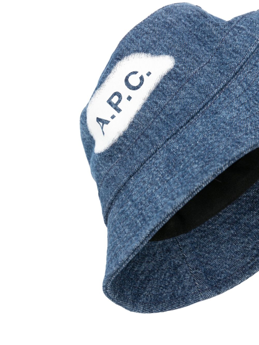 logo-print denim bucket hat - 2