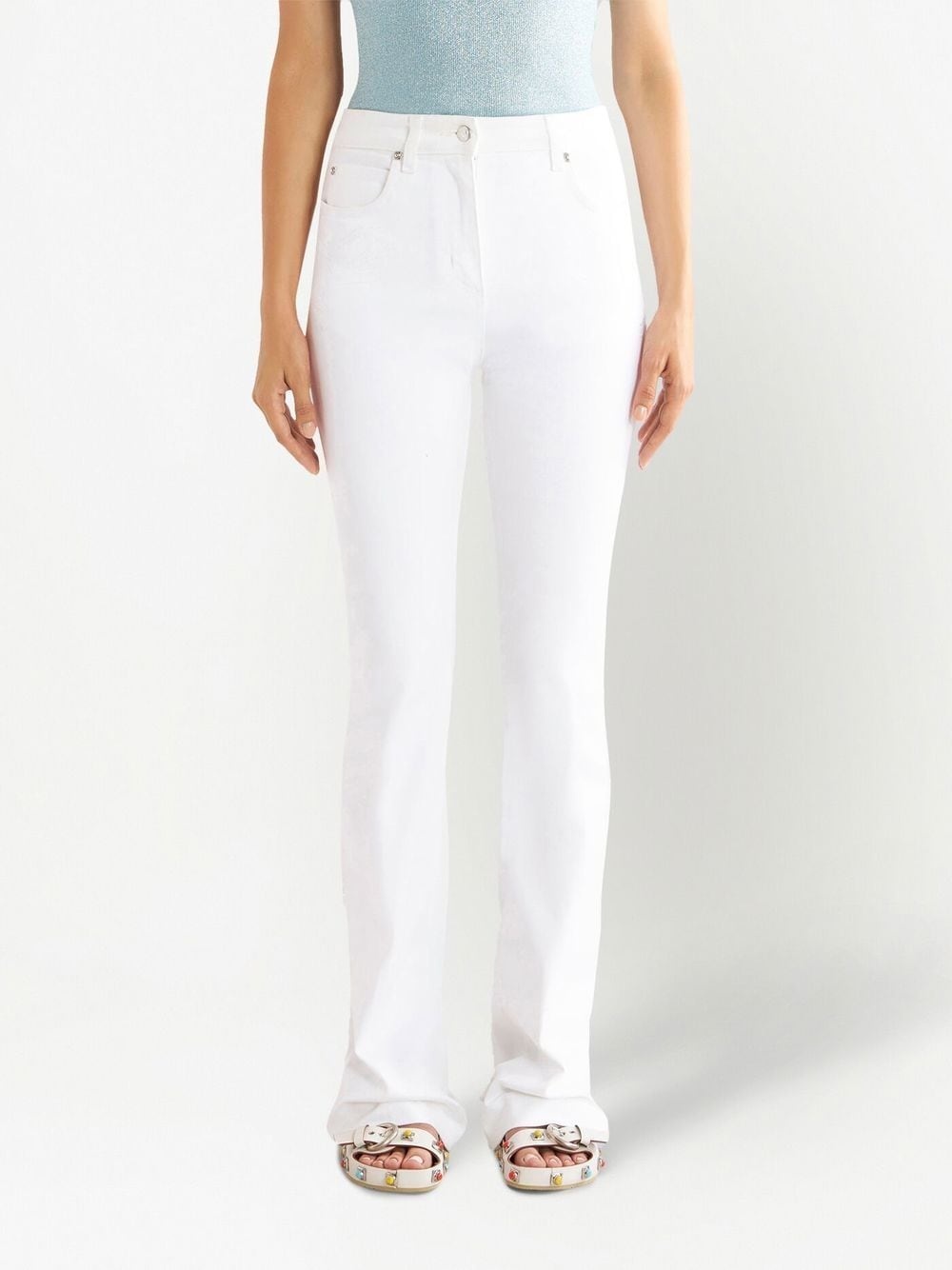 embroidered straight-leg jeans - 3
