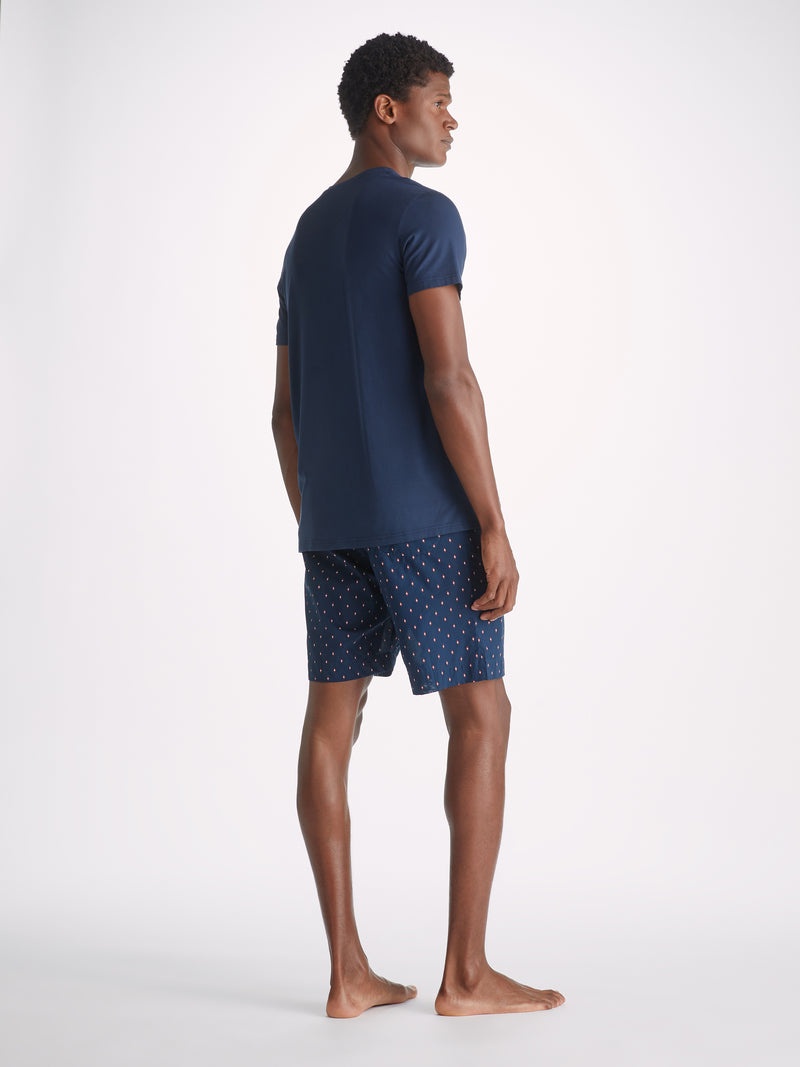 Men's Lounge Shorts Nelson 96 Cotton Batiste Navy - 4