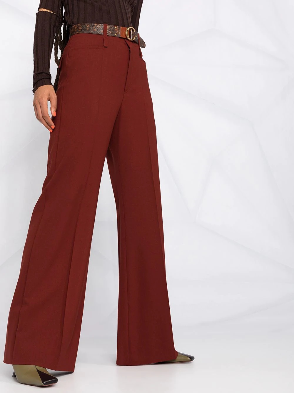 high-rise flared trousers - 3