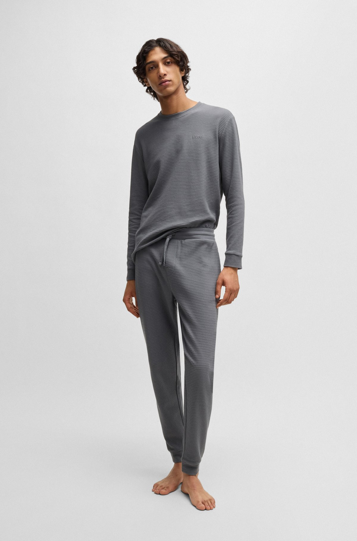 COTTON PAJAMA BOTTOMS WITH EMBROIDERED LOGO - 3
