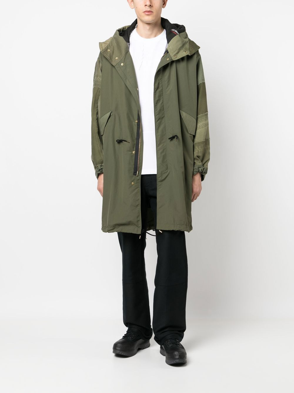 drawstring-hood parka coat - 2