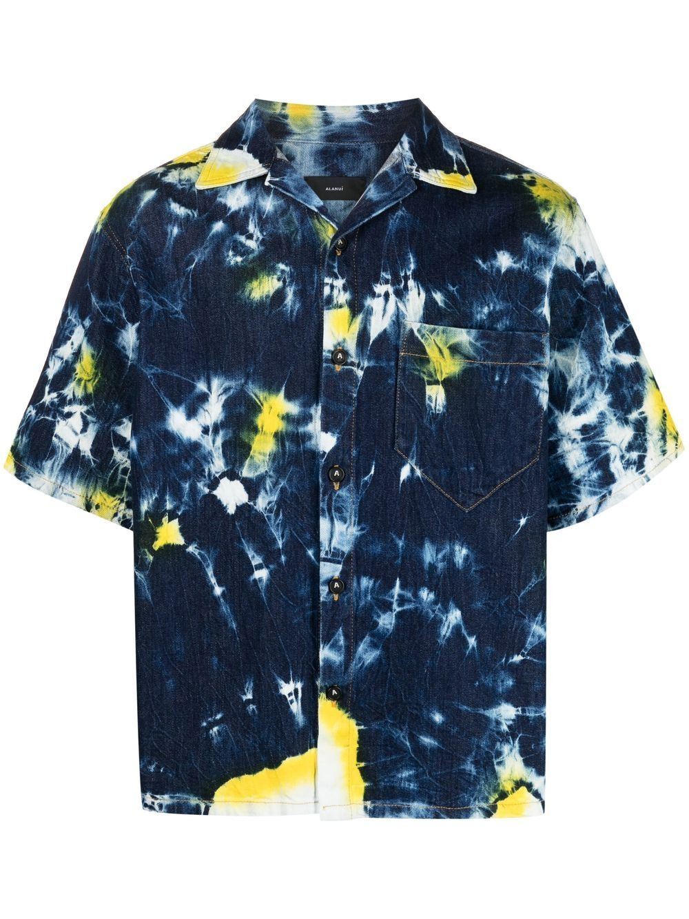 abstract-print shirt-sleeve shirt - 1