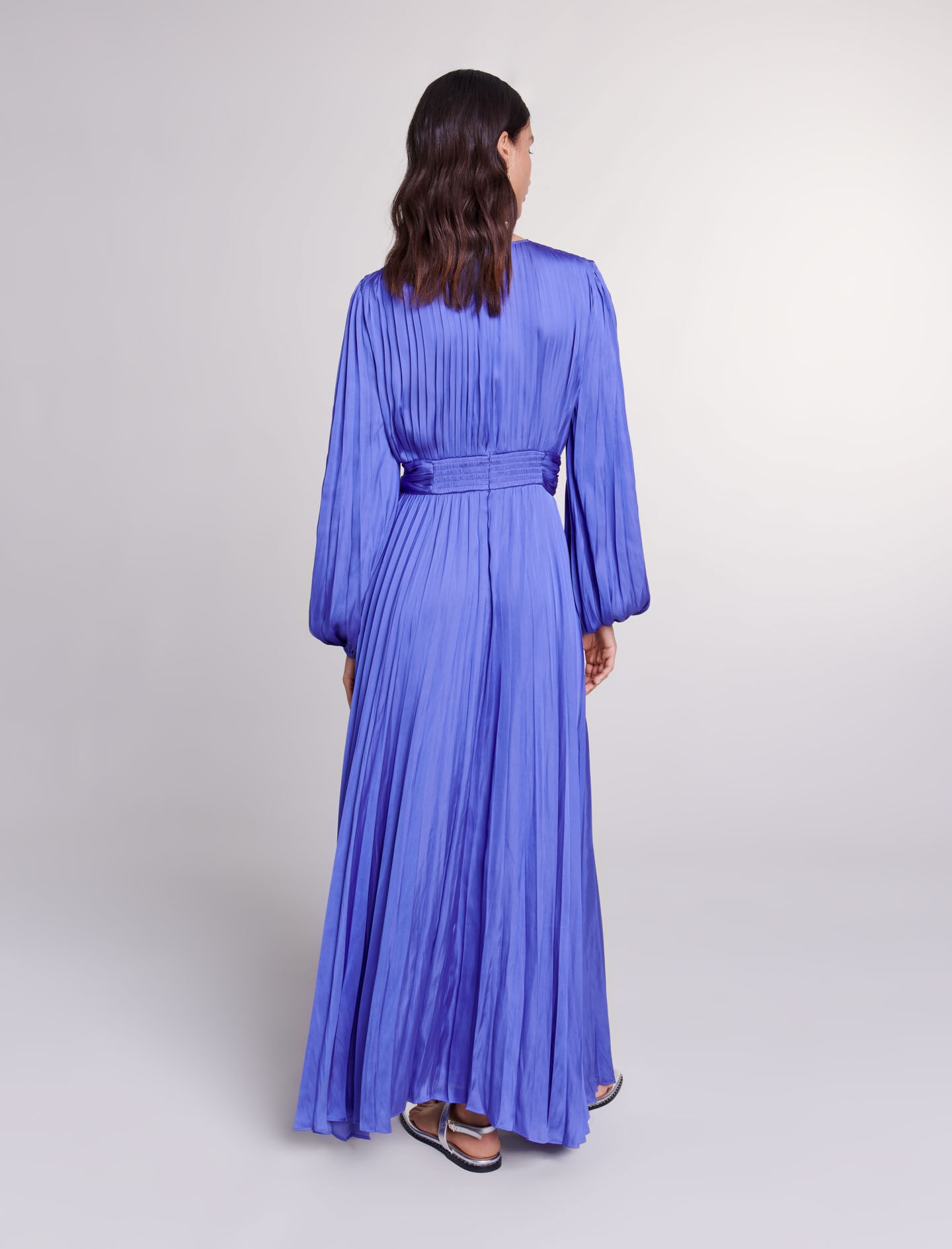 Satin-effect draped maxi dress - 5