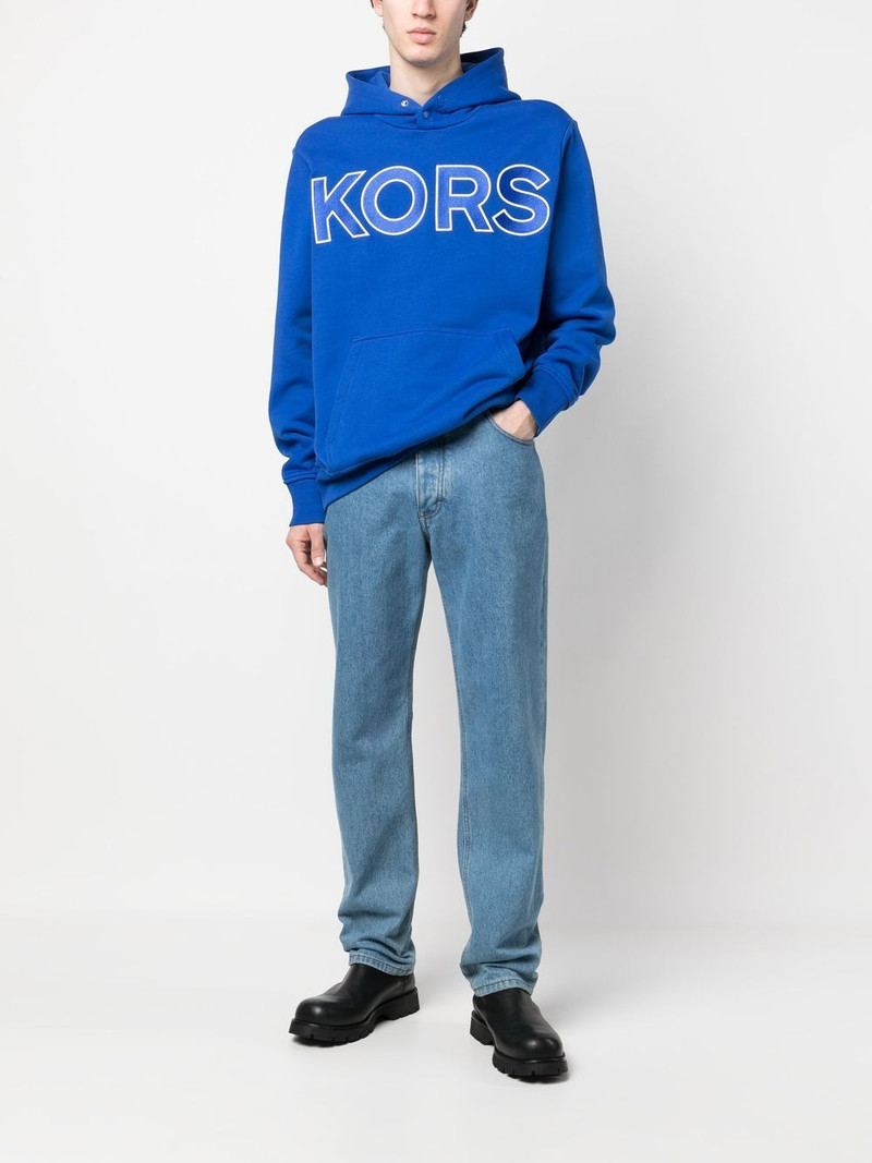 MICHAEL KORS logo-embossed cotton hoodie outlook