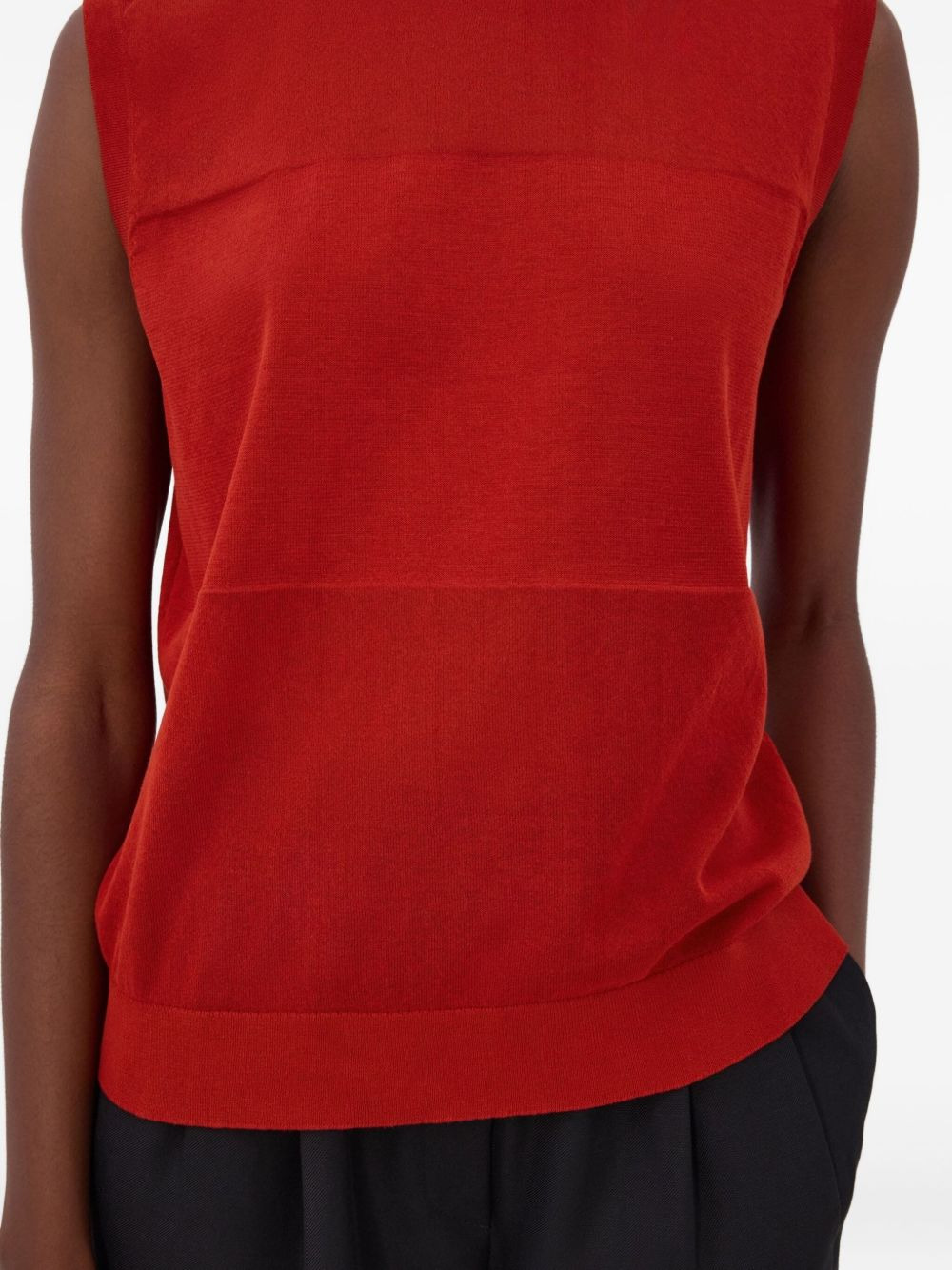 ribbed sleeveless vest - 5