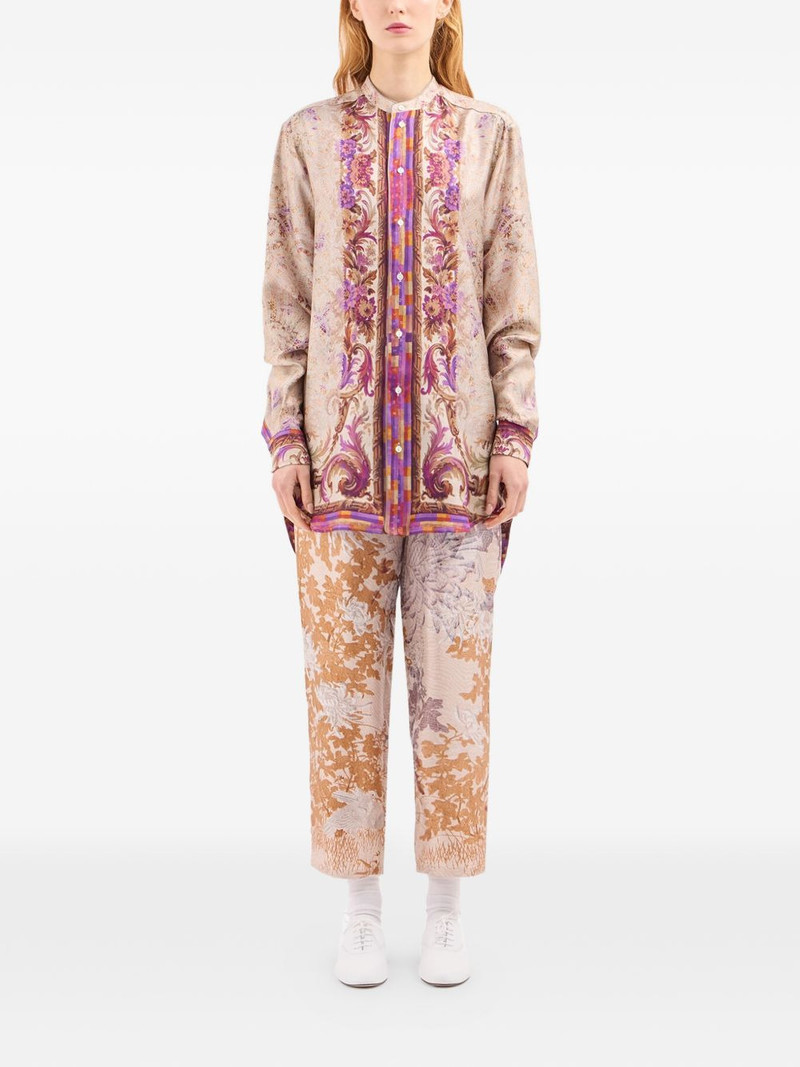 Aloe mandarin-collar silk shirt 3