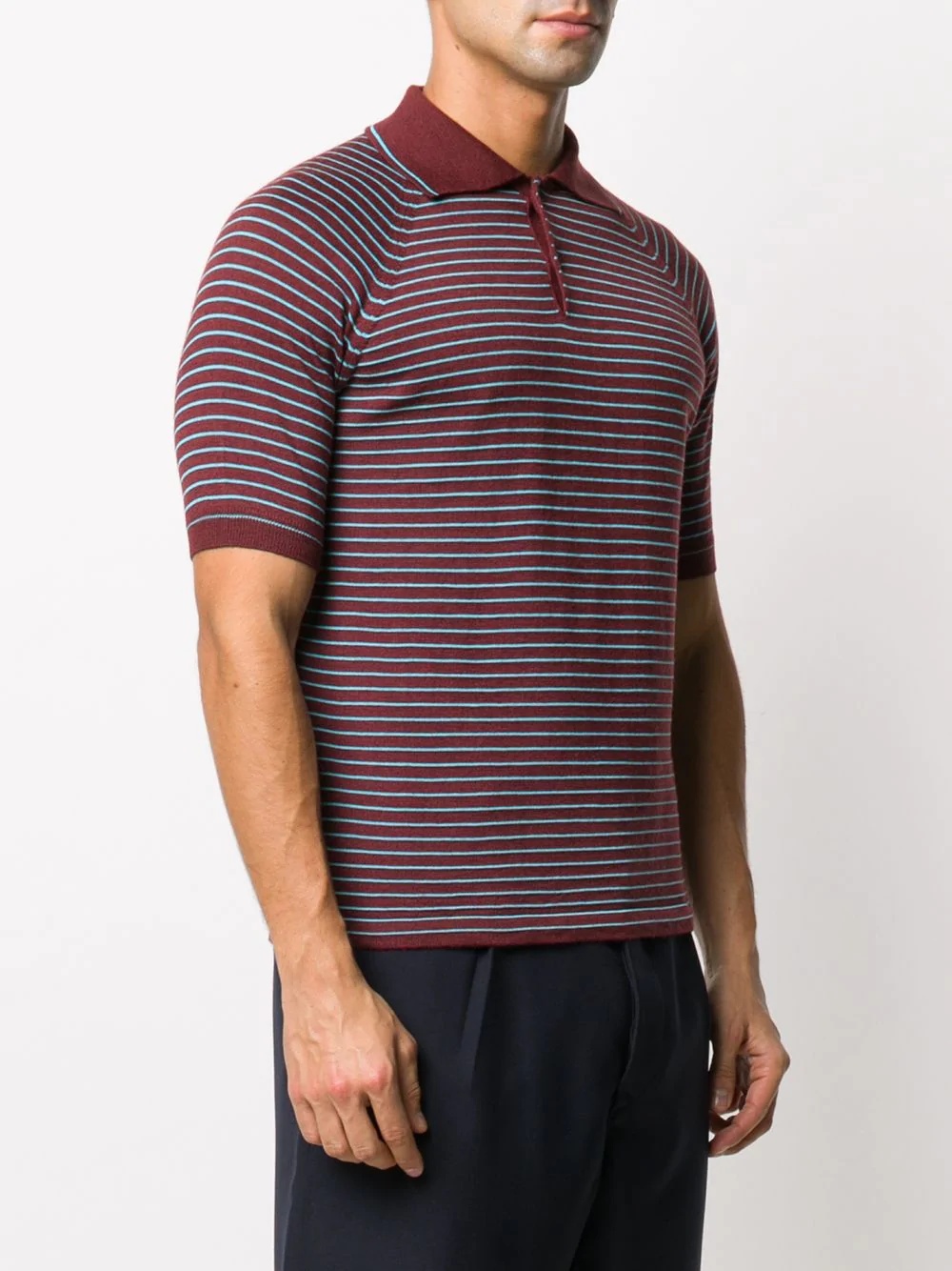 striped knitted polo shirt - 3