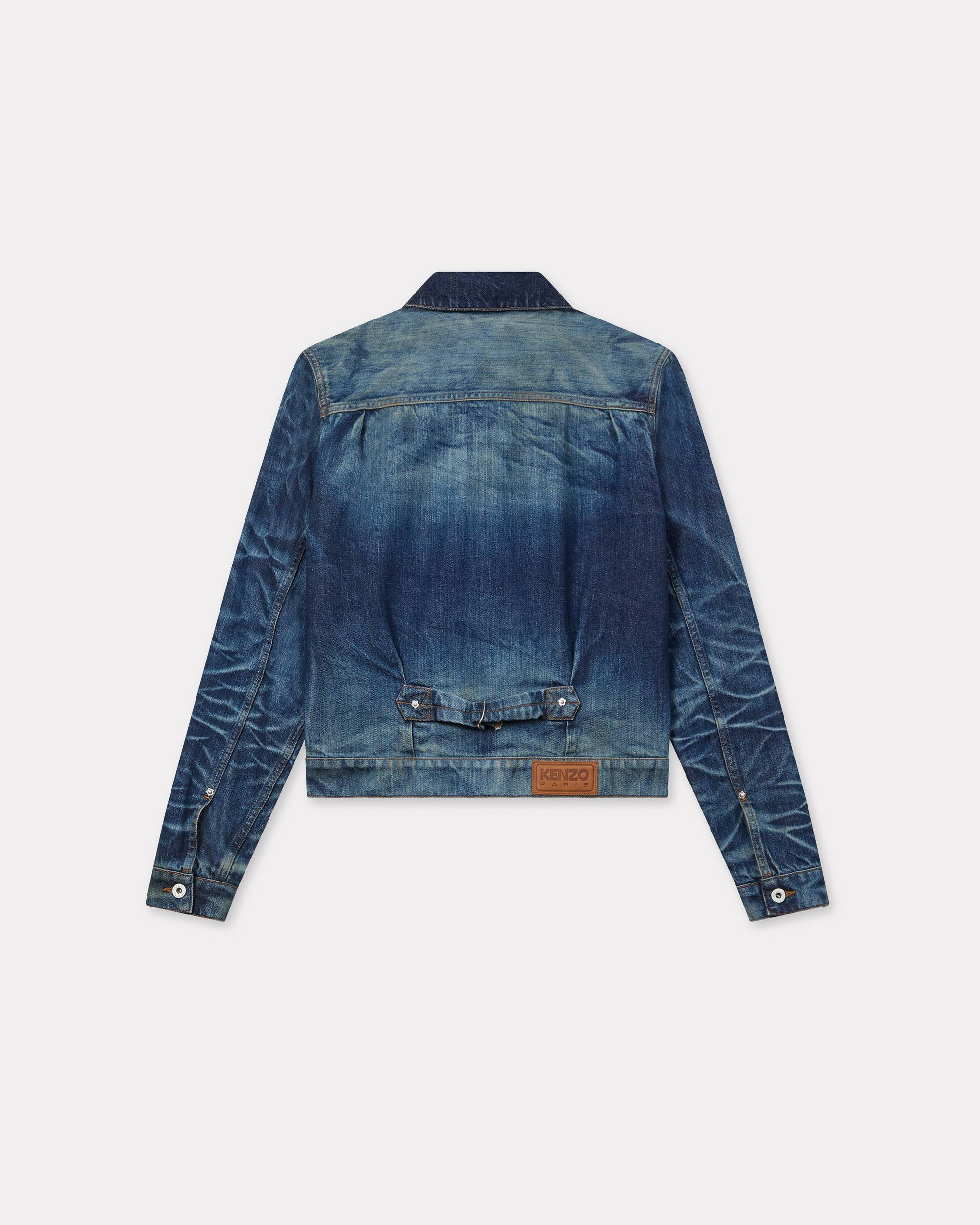 Slim pleated trucker in jacket in Japanese denim - 2