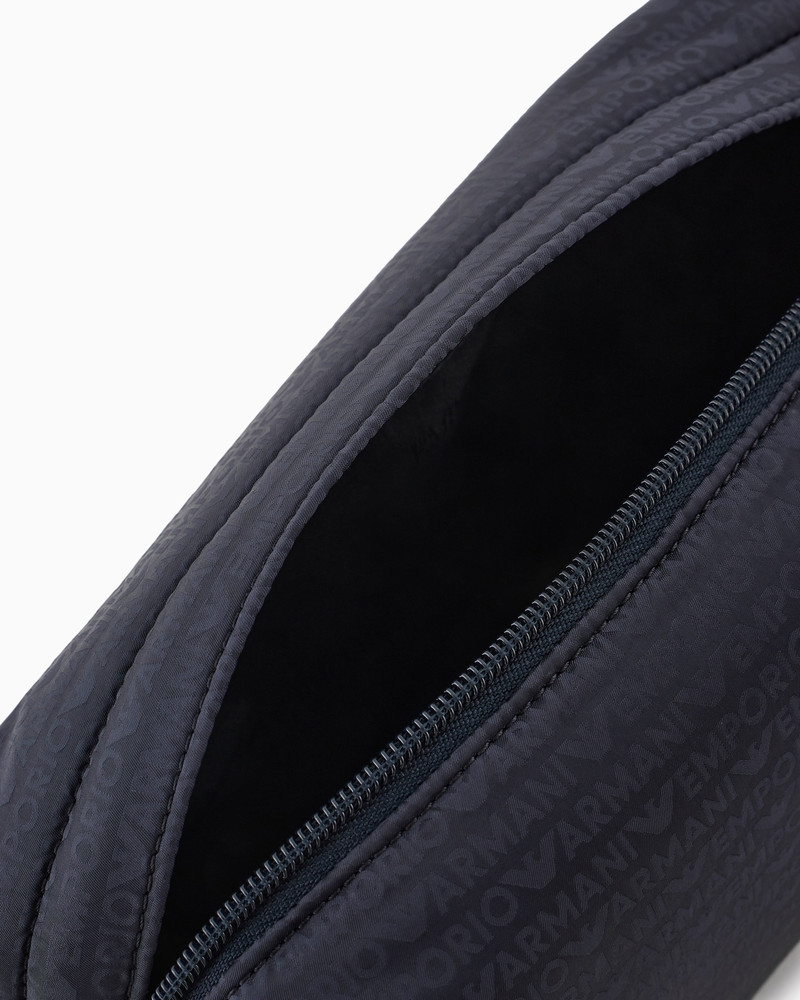 NYLON POUCH WITH JACQUARD ALL-OVER LOGO LETTERING 4
